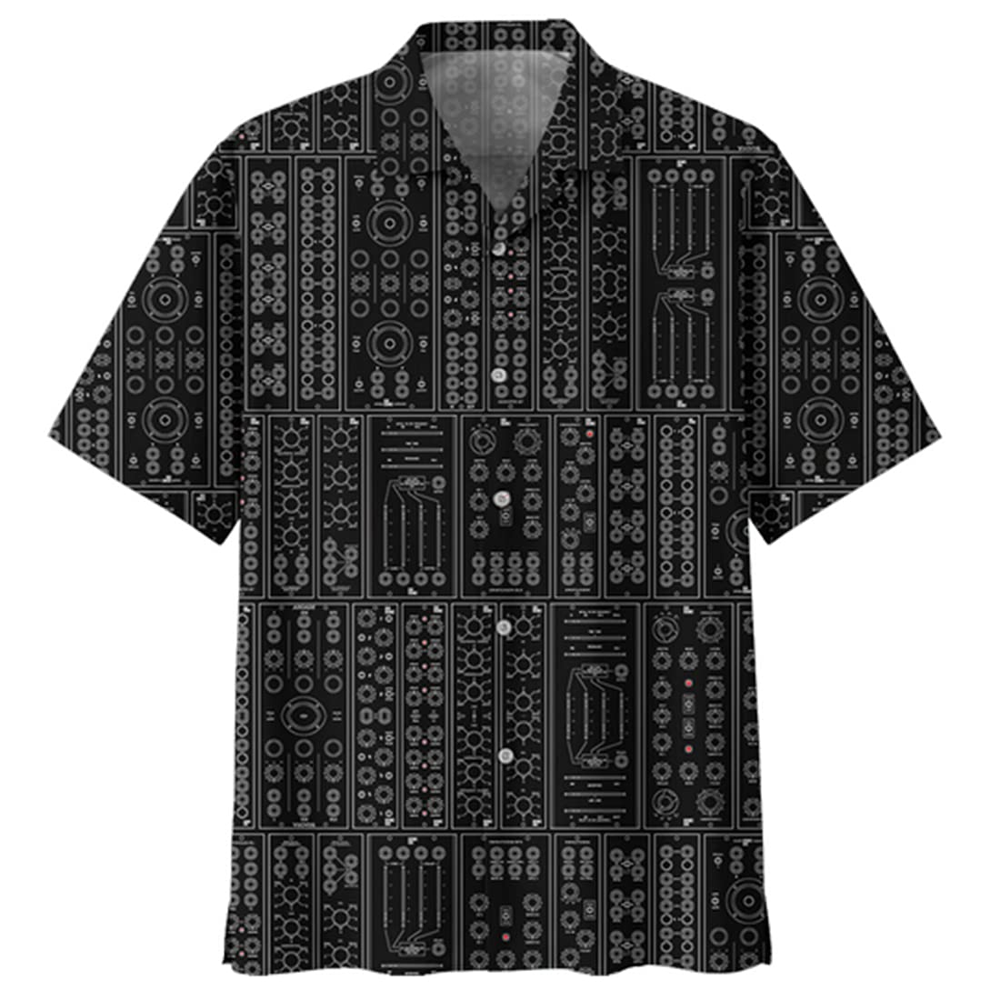 Men's Electronic Synthesizer Hawaiian Shirts - Short Sleeve Button Down Shirts with Music Theme | Perfect for Beach Parties, Summer Vacations & Music Festivals