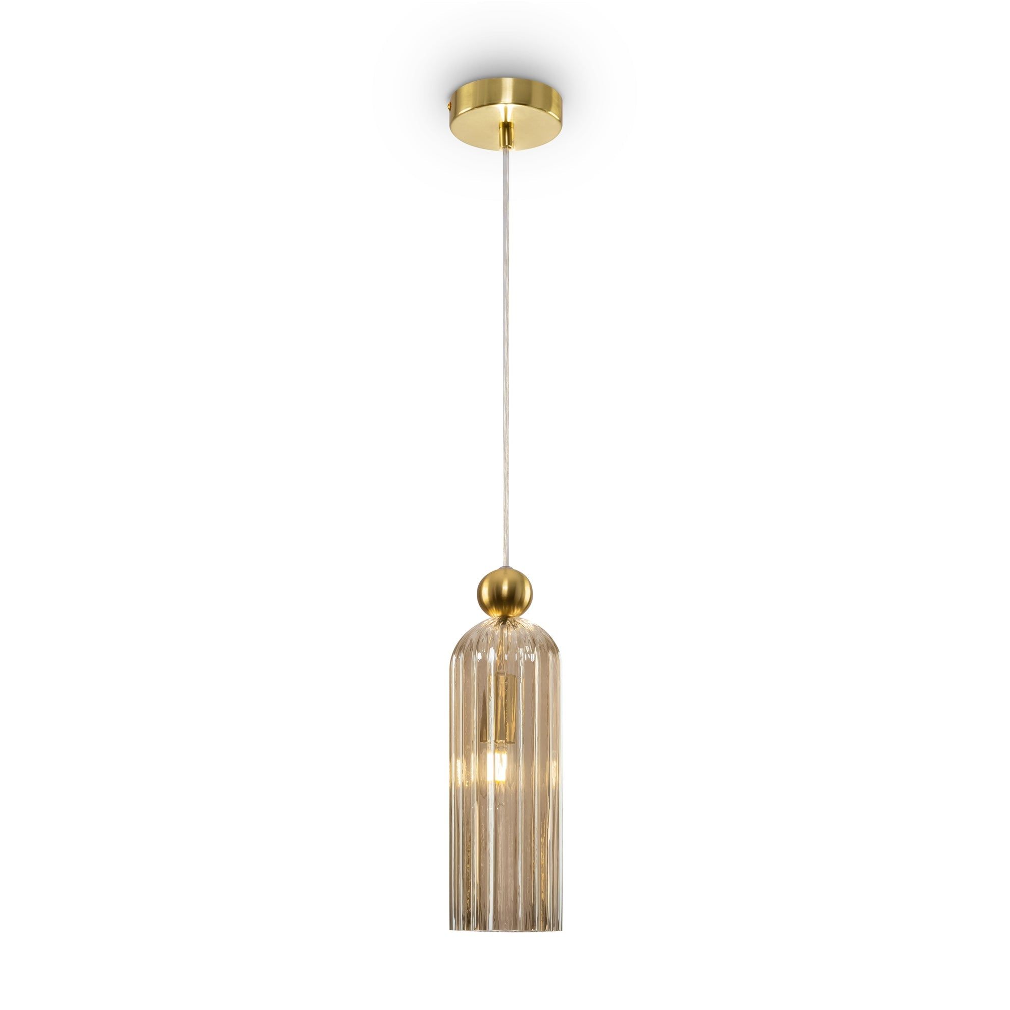 Vintage Pendant Light - Brass & Grey/Brass & Cognac/Brass & White Finish IP20 Rated - Perfect for Dining Room, Kitchen Island or Bedroom Lighting