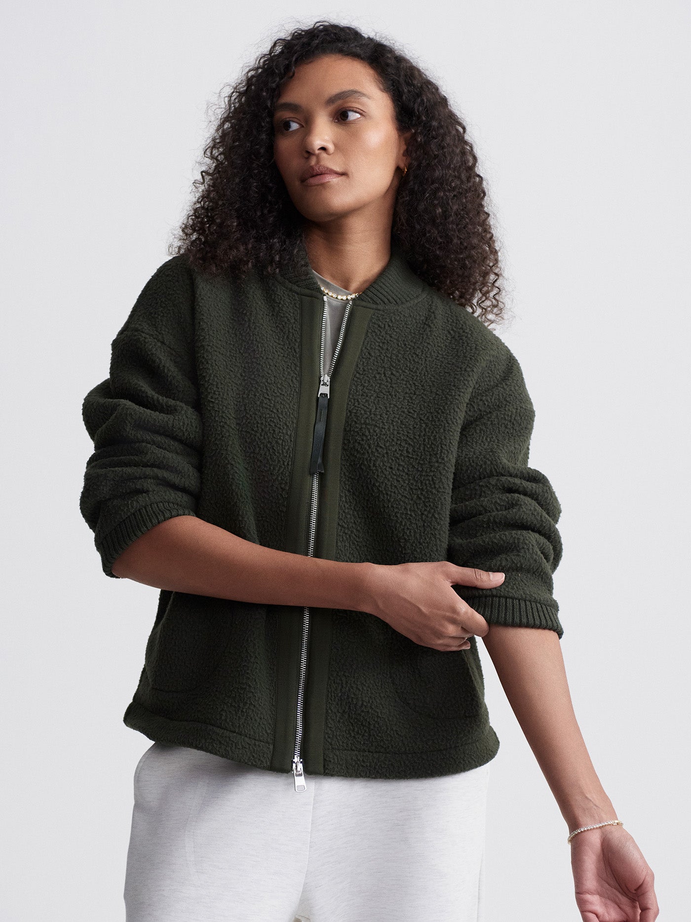 Varley Willmont Patch Pocket Fleece Jacket - Dark Resin Green | Cozy Outdoor Wear for Hiking & Camping