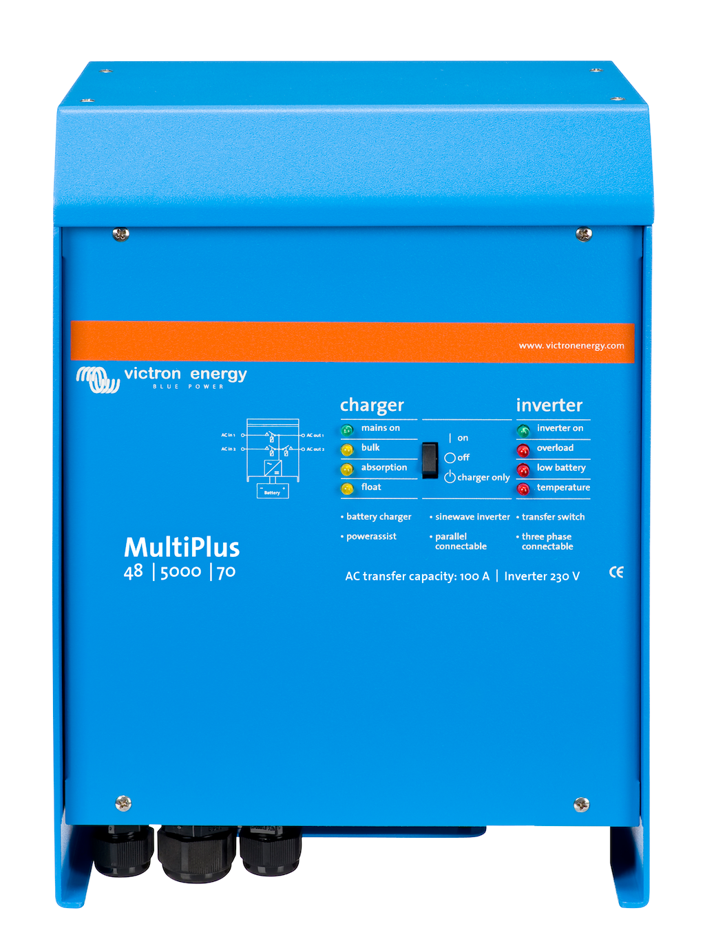 MultiPlus 48V 5000VA 70A 100A 230Vac Pure Sine Wave Inverter Charger - Perfect for Solar Power Systems, RVs, Boats & Off-Grid Living