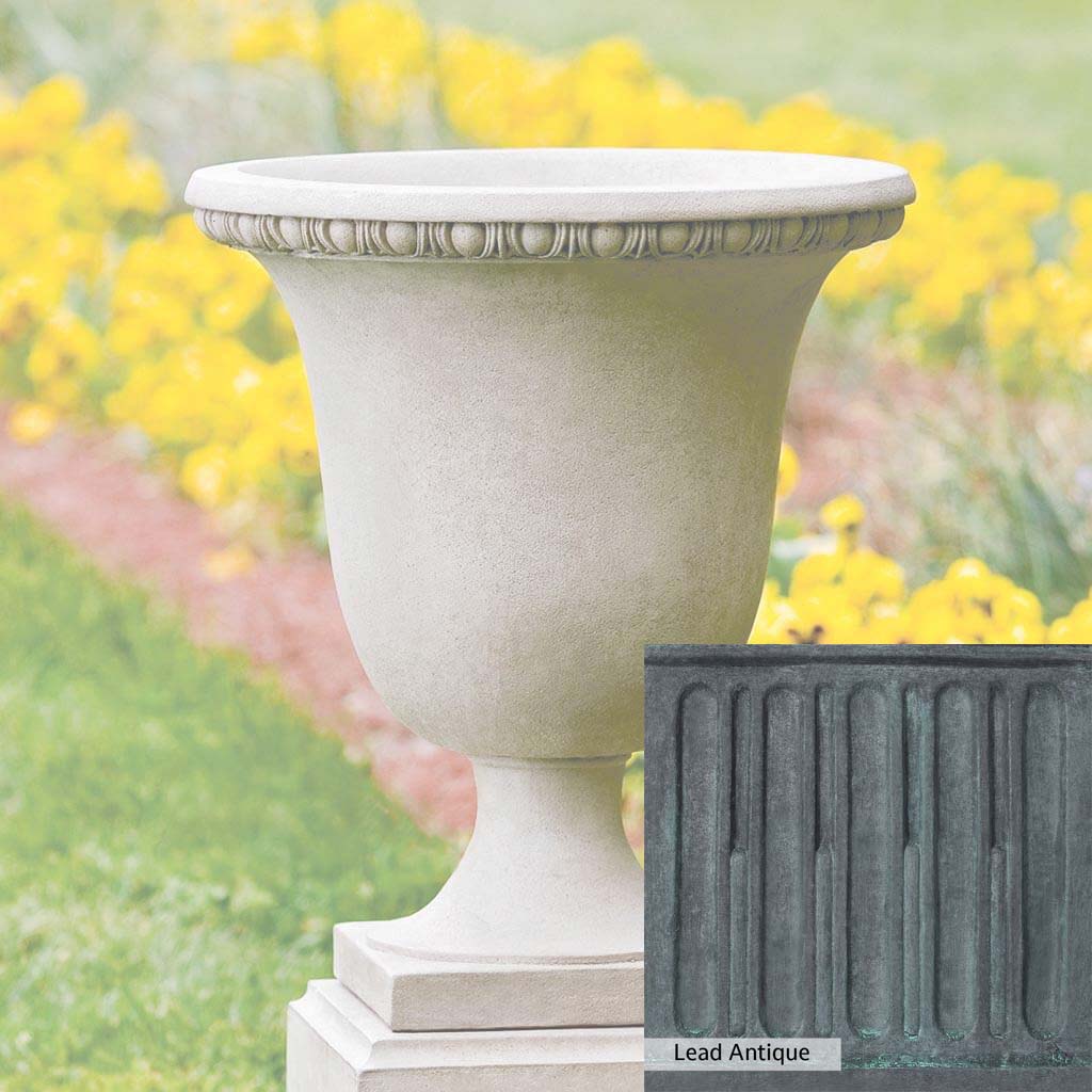 Campania International Williamsburg Egg and Dart Urn - Classic Garden Urn for Outdoor Decor, Patio, and Landscape Design | Elegant Resin Planter with Egg and Dart Motif