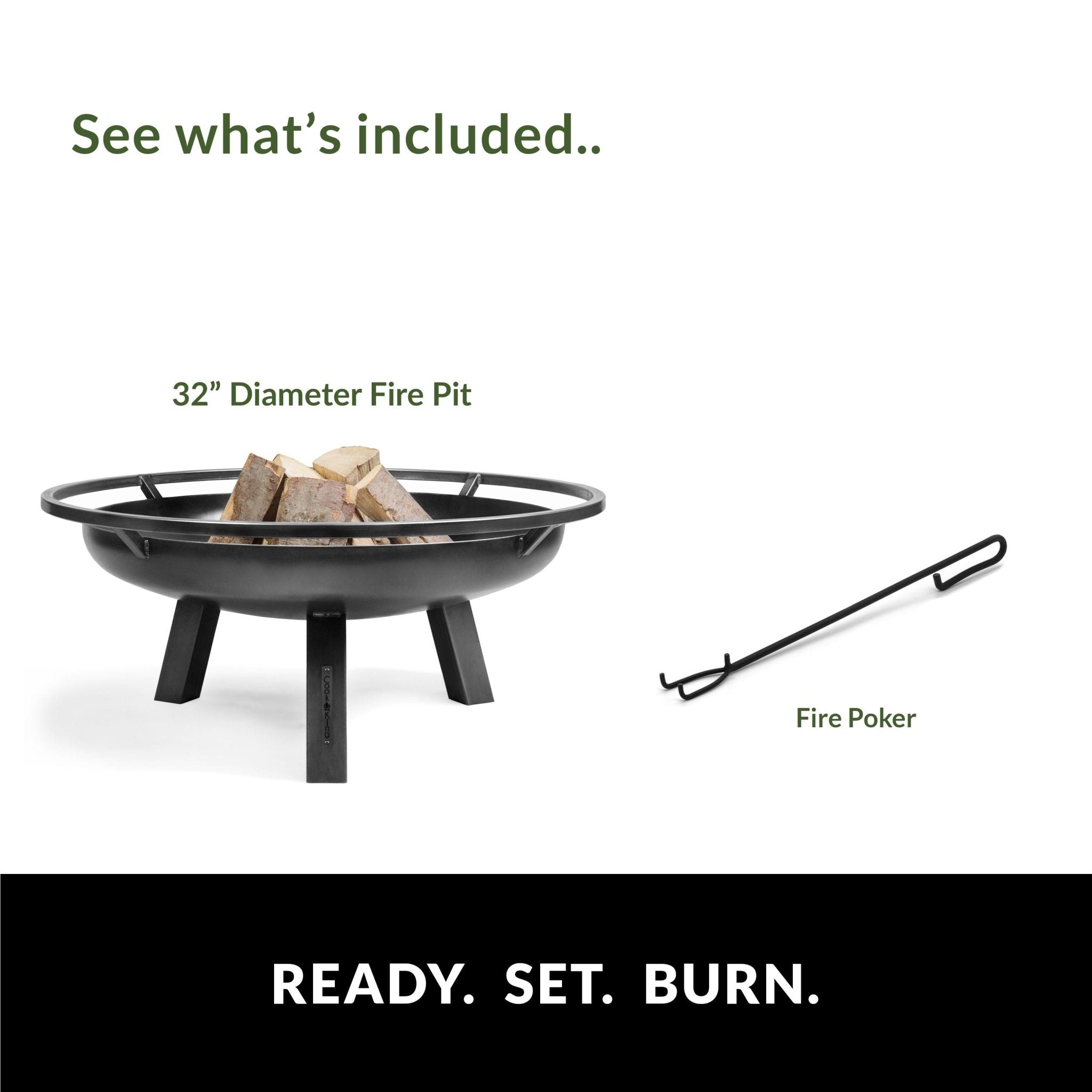 Porto 32 Outdoor Fire Pit - Stainless Steel Wood Burning Fire Bowl for Backyard, Patio, Camping & Garden - Perfect for Bonfires, S'mores & Outdoor Gatherings