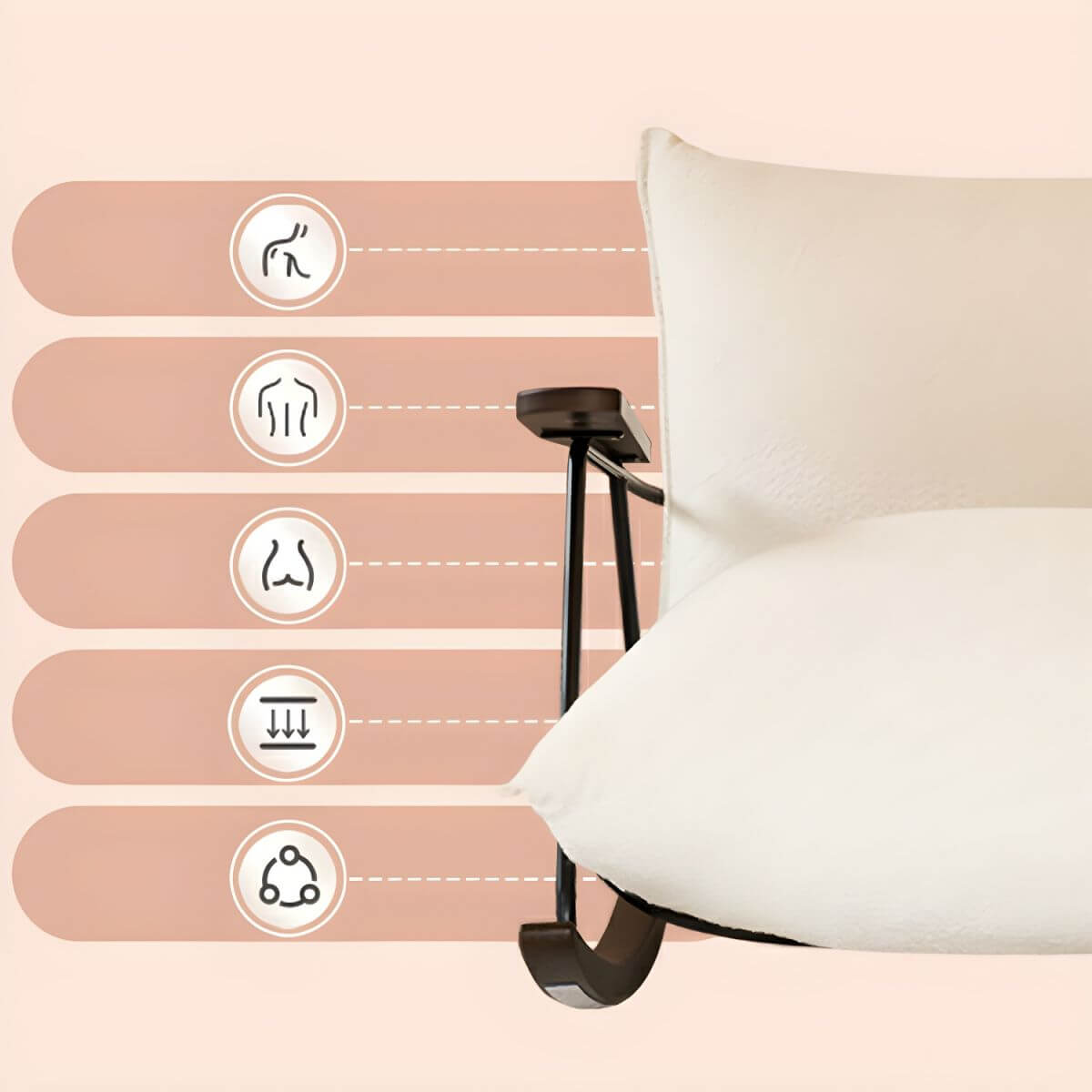 Modern Upholstered Rocking Chair with Brown Wood Legs & Spindle Back - Comfortable Nursery Glider for Baby Room, Living Room & Bedroom Relaxation
