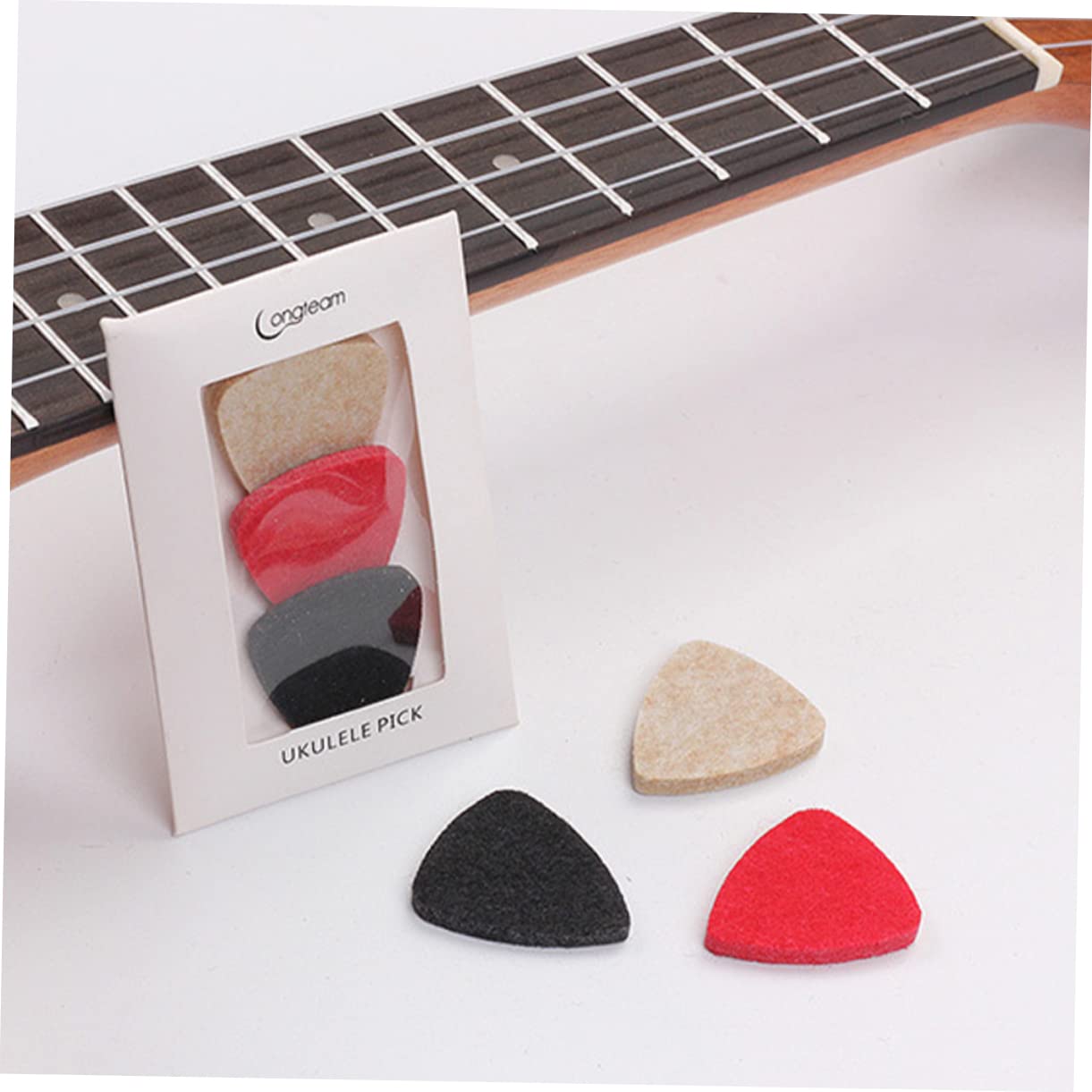 12-Pack Wool Felt Guitar Picks with Keychain - Soft Ukulele & Bass Plectrums, Durable Guitar Stand Hook - Portable Felt Picks for Acoustic/Electric Guitar Accessories - Perfect for Practice, Performances & Music Lovers