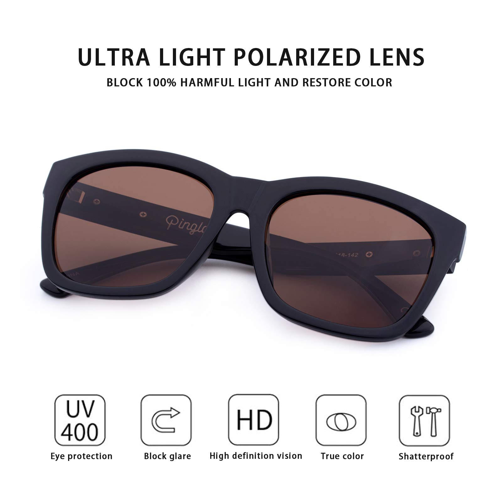 COLOSSEIN Classic Polarized Sunglasses for Men - Square Frame, Mirrored UV400 Lens - Perfect for Driving, Fishing & Outdoor Activities