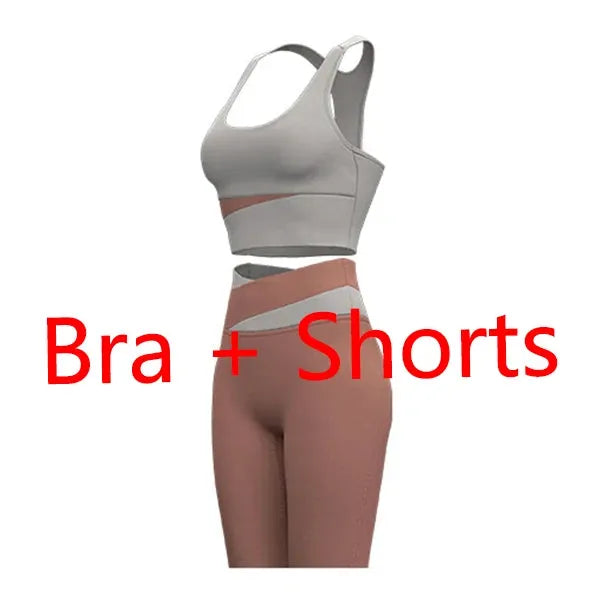 Women's Yoga Set - Sexy Sports Bra & High Waist Leggings 2-Piece Workout Outfit | Gym Clothes for Yoga, Pilates & Fitness Training | Breathable Athletic Sportswear for Women