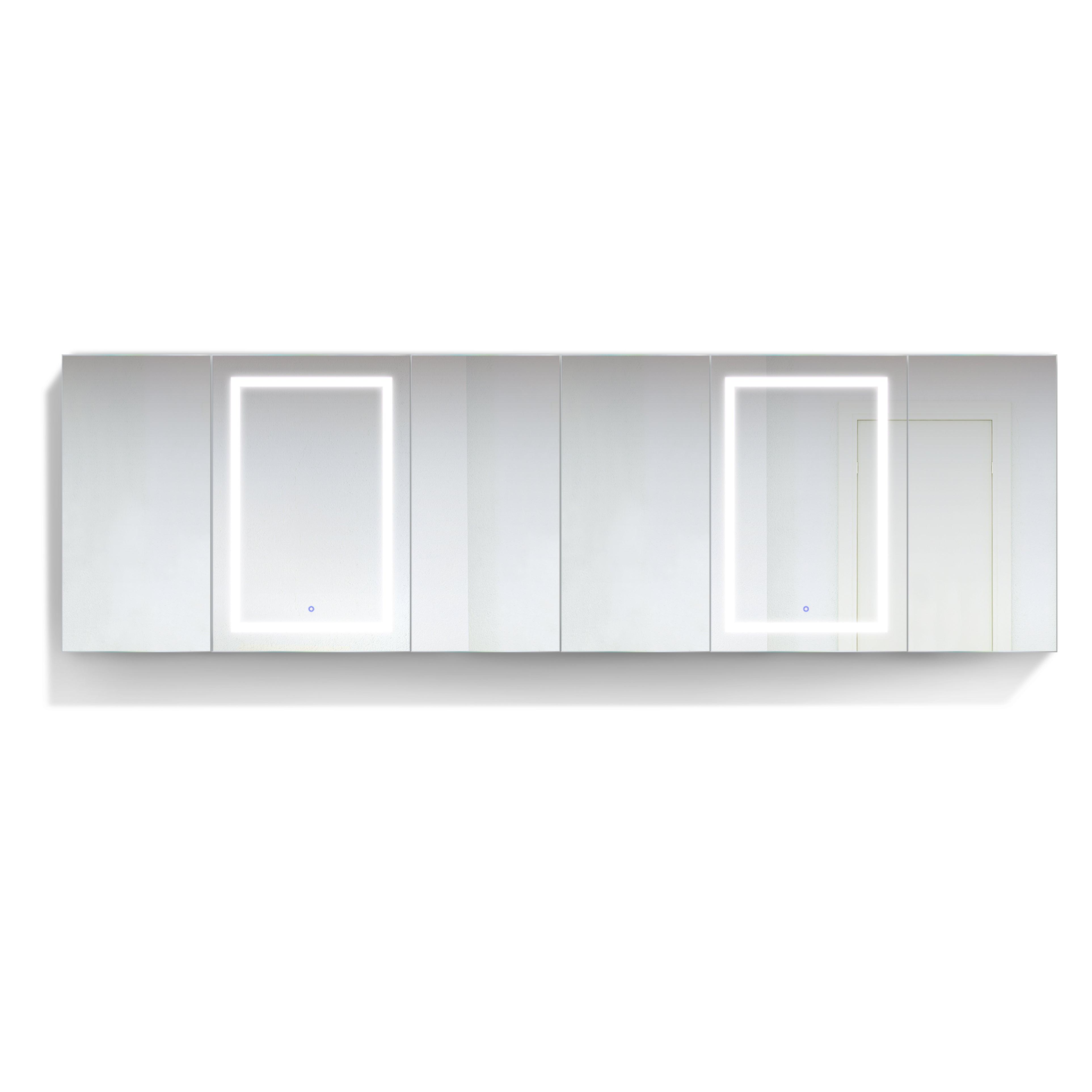 Krugg Svange 36 Inch LED Bathroom Mirror Medicine Cabinet with Adjustable Dimmer & Anti-Fog Function - Perfect for Modern Bathrooms, Vanities and Spa-Like Retreats