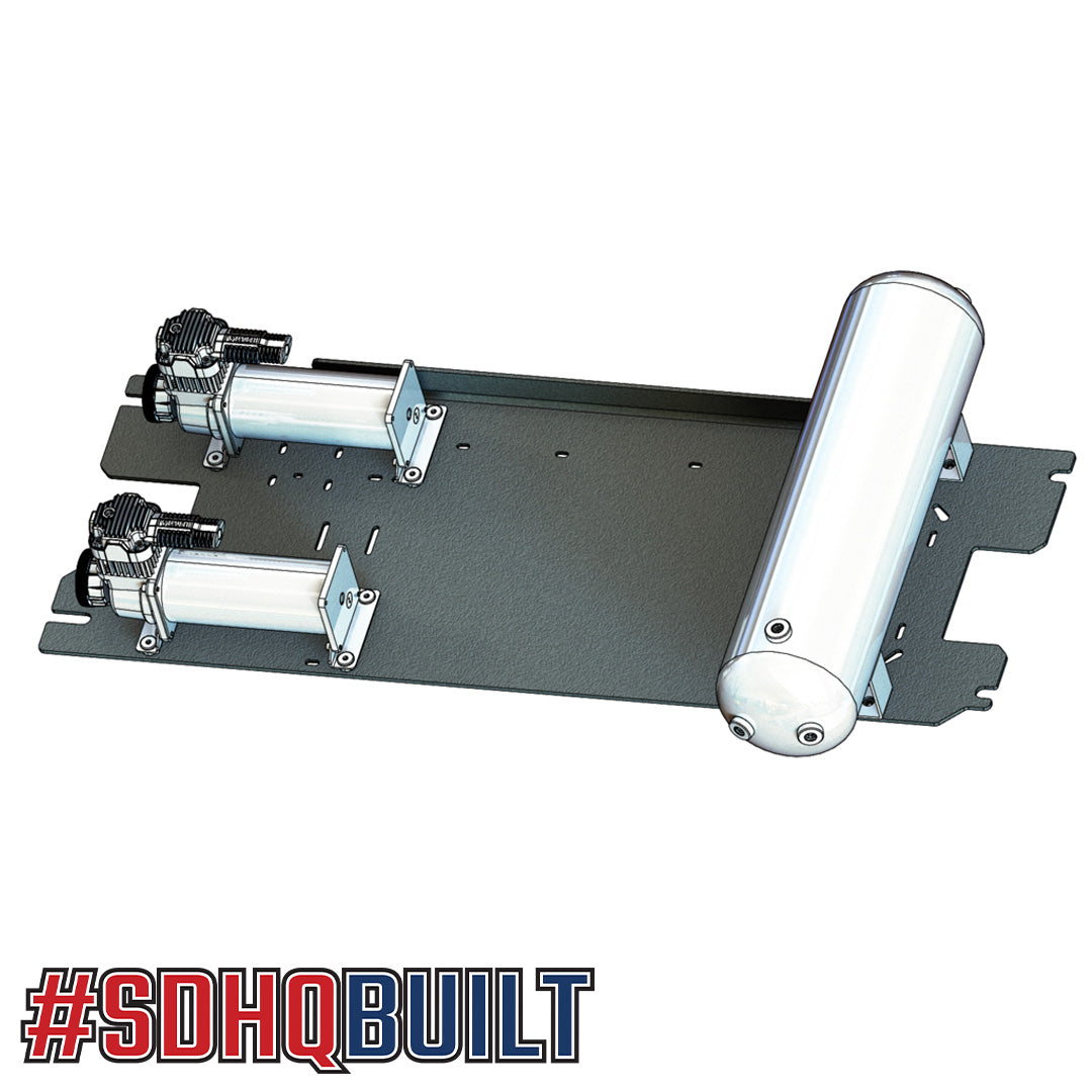 SDHQ Built Under Bed Air Compressor Mount for 2020-2025 Chevrolet/GMC 2500/3500 HD Trucks - Perfect for Off-Roading & Towing Accessories