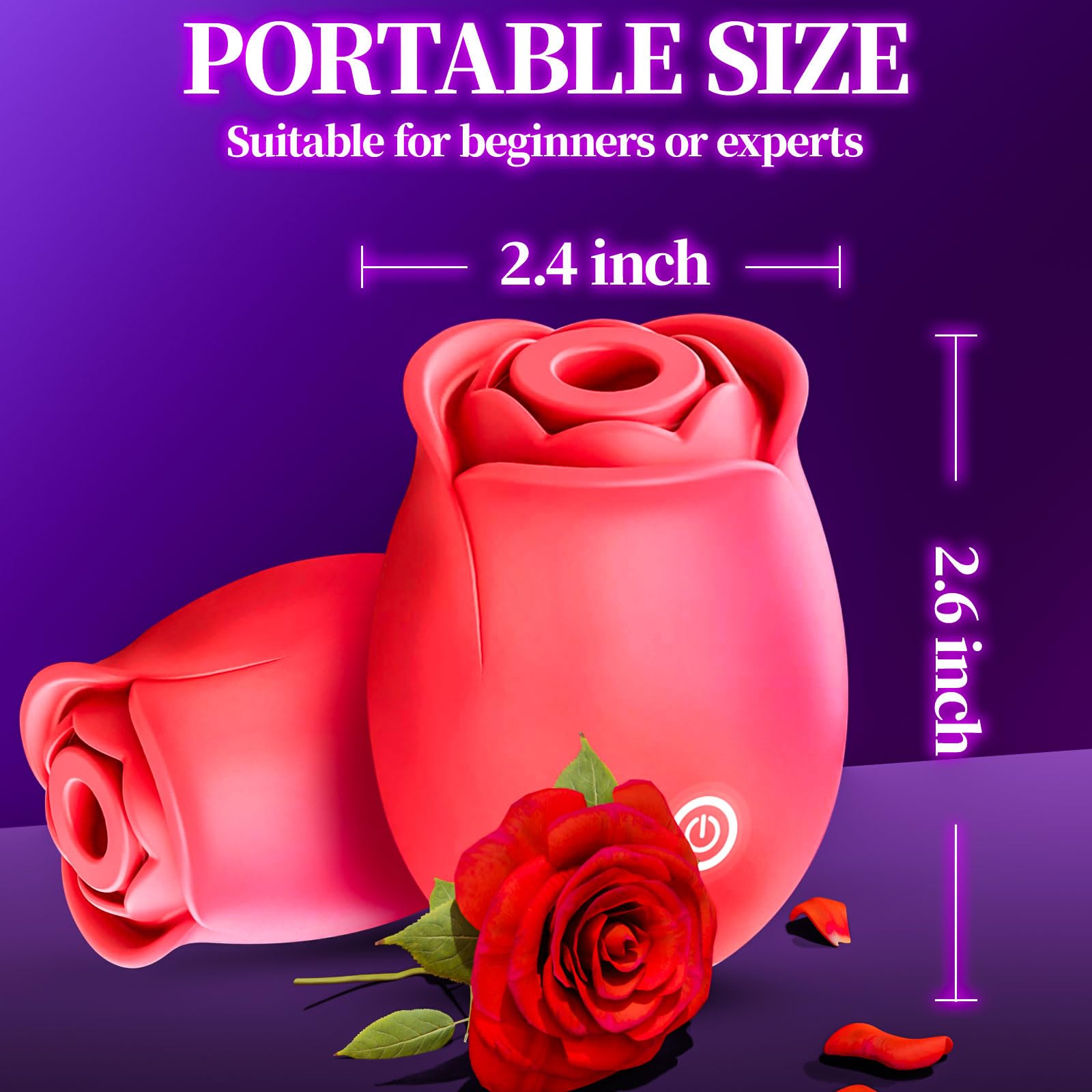 2024 New Rose Toy - 10 Speed Powerful Rose Vibrator for Women, Clitoral Stimulator with Licking & Suction Functions - Perfect for Solo Play, Couples Intimacy & Relaxation