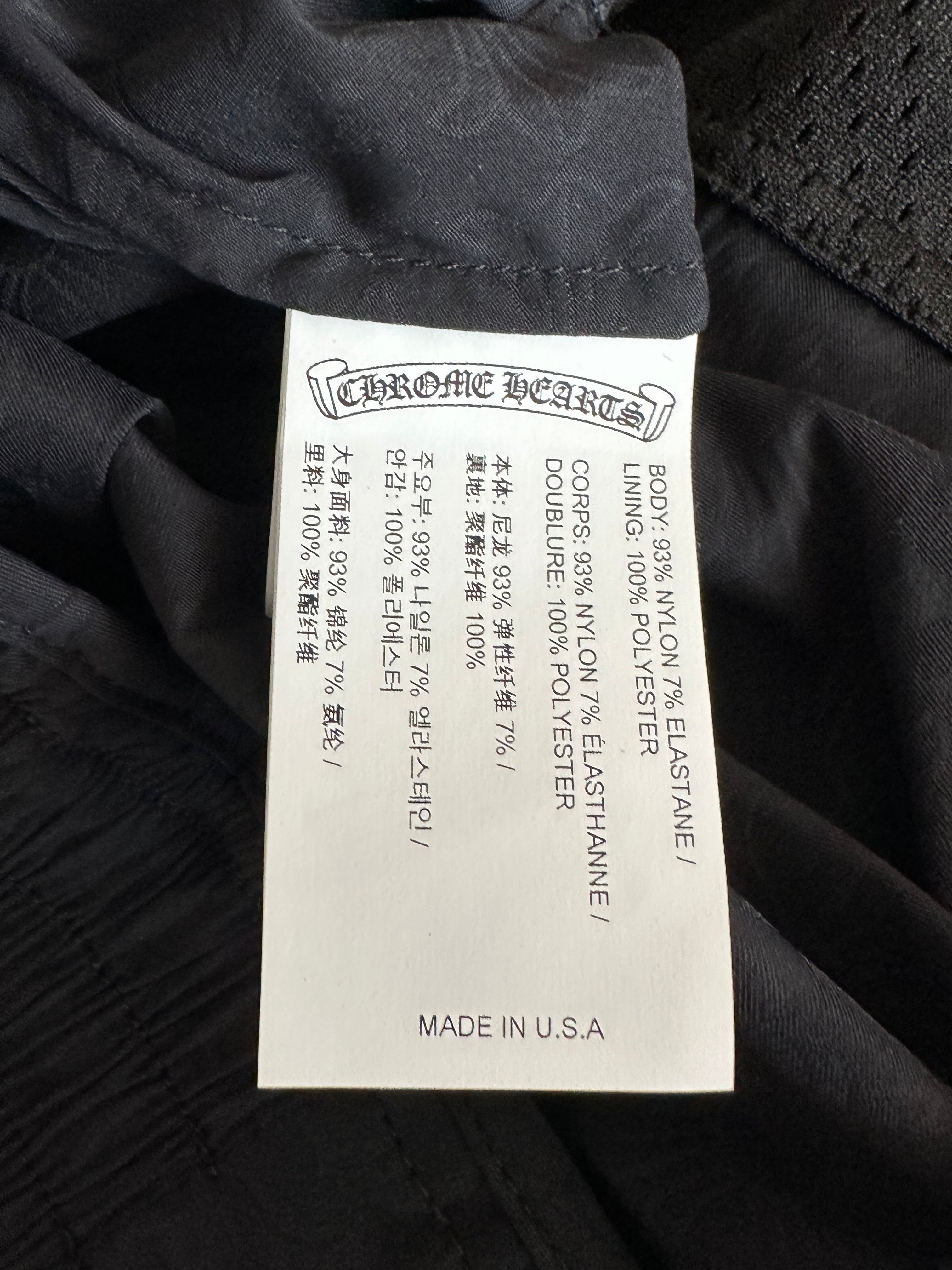 Chrome Hearts Black Cross Jacquard Match Point Windbreaker Jacket for Men - Stylish Lightweight Outerwear for Casual Wear, Street Fashion & Outdoor Activities