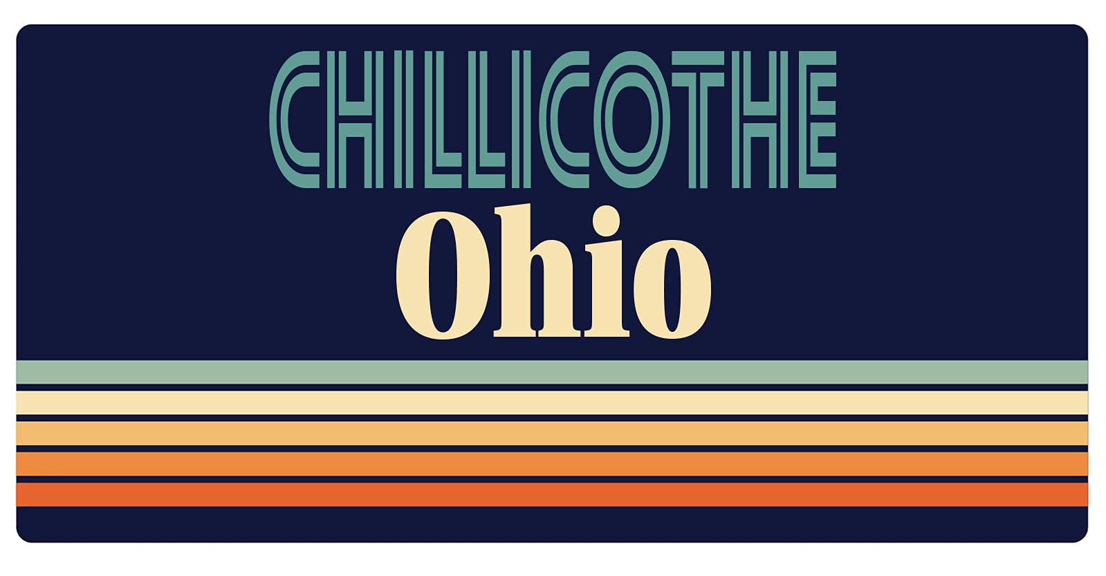 Vintage Retro Fridge Magnet 5 x 2.5 Inch - Chillicothe Ohio Souvenir & Collectible - Perfect for Refrigerators, Lockers & Metal Surfaces
