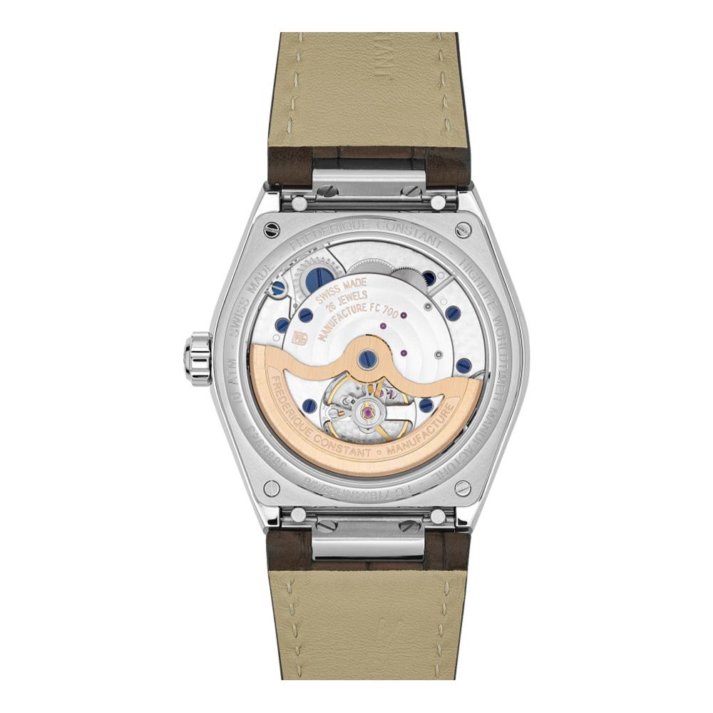 Highlife Worldtimer Automatic Watch 41mm Brown Leather Strap - Luxury Men's Timepiece for Business & Travel