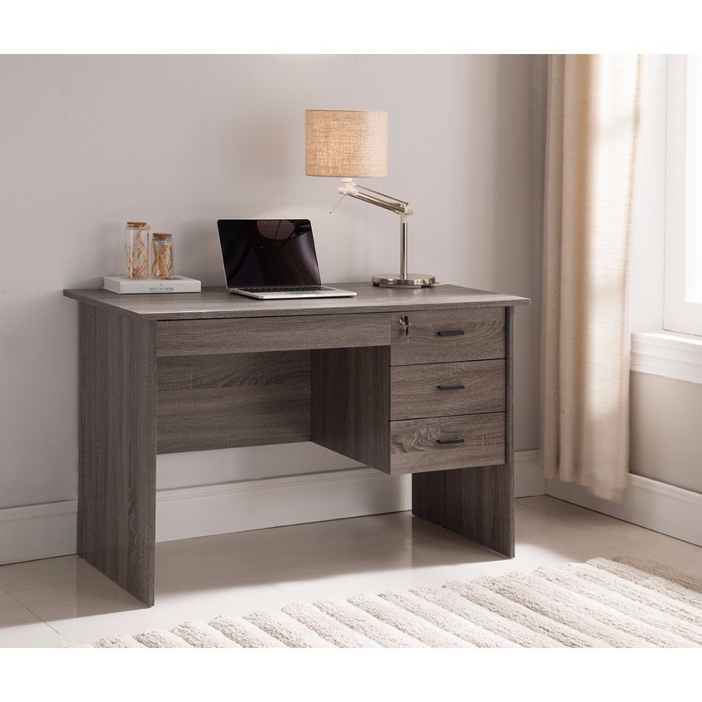 Modern Gray Office Desk for Home & Workspace - Stylish & Functional Writing Desk for Small Spaces, Home Office, Study Room