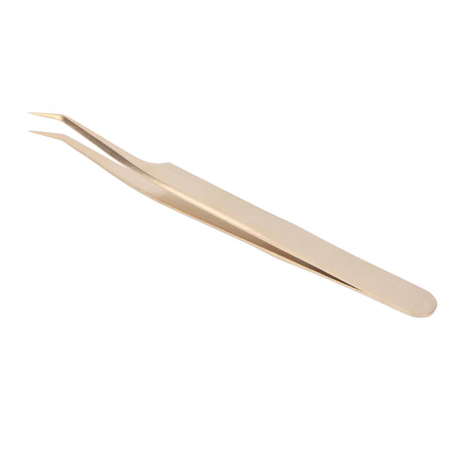 Professional Stainless Steel Lash Extension Tweezers - Golden Oblique Tweezer for Eyelash Extensions, False Lashes & Nail Art | Perfect for Salon Professionals & DIY Beauty Enthusiasts