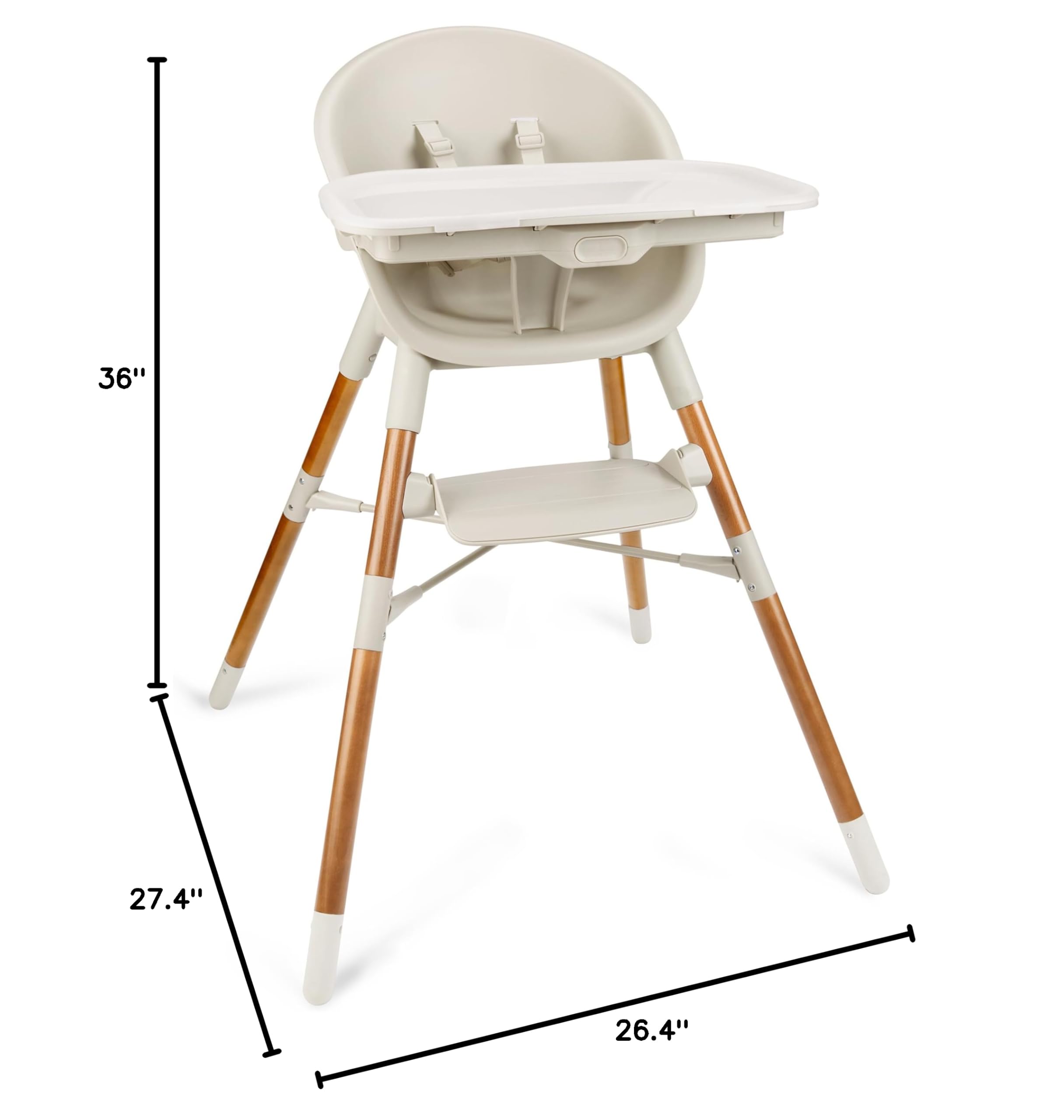 Skip Hop EON 4-in-1 Convertible High Chair for Babies & Toddlers - Adjustable Height, Easy to Clean, Space-Saving Design - Perfect for Dining, Kitchen & Travel Use