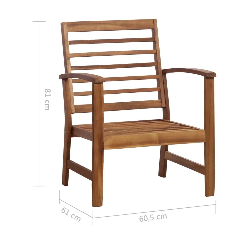 Premium Acacia Wood Outdoor Lounge Set - Rustic Patio Furniture with Table, Bench & 2 Chairs - Durable Garden, Terrace & Backyard Furniture for Relaxing & Entertaining