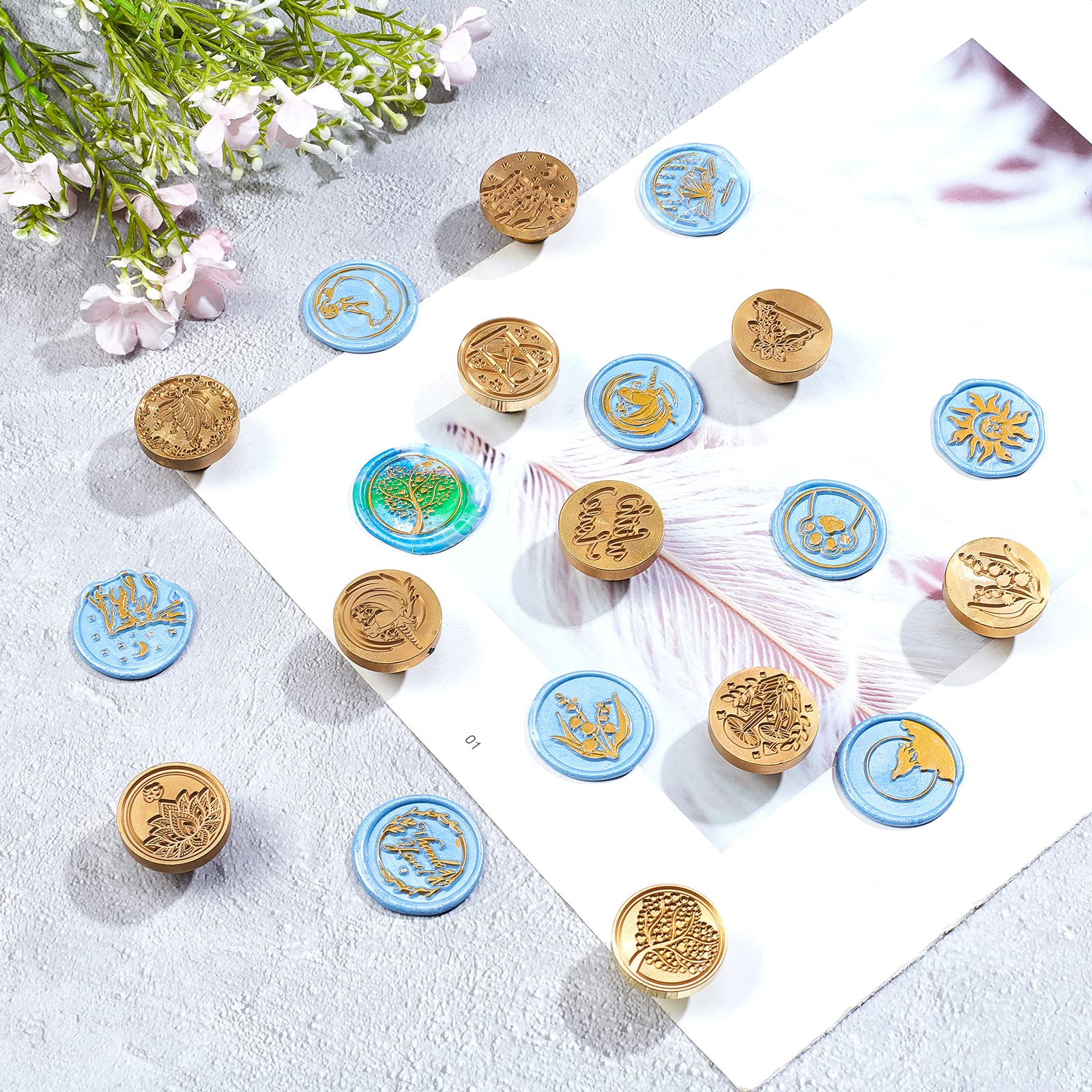CRASPIRE 26-Piece Wax Seal Stamp Kit with 2 Wooden Handles - Vintage Sealing Wax Stamps for Wedding Invitations, Gift Wrapping, Letters & DIY Crafts - Elegant Wooden Gift Box Set