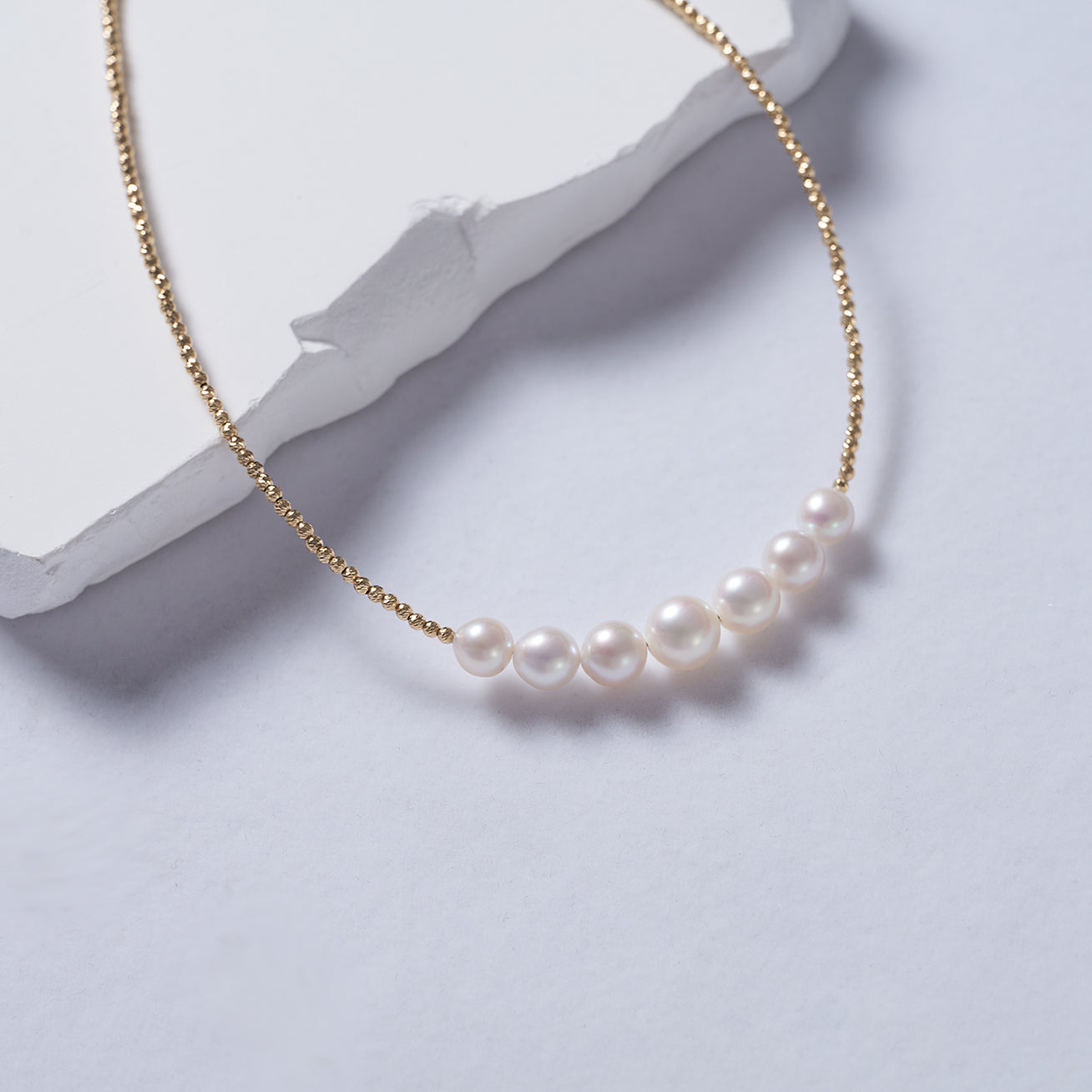 18k Gold Freshwater Pearl Necklace - AAA Grade Cultured Pearls, Elegant Bridal Jewelry Gift for Women, Perfect for Weddings & Special Occasions