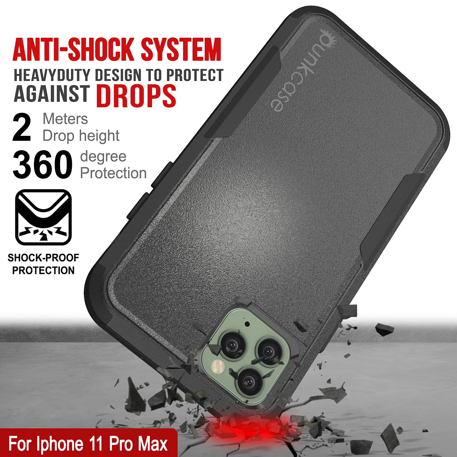 Punkcase Rugged Protective iPhone 11 Pro Max Case with Belt Clip & Kickstand - Shockproof Multi-Layer Cover for iPhone 11 Pro Max (6.5 inch, 2019) [Black] - Perfect for Outdoor Activities, Work & Daily Protection