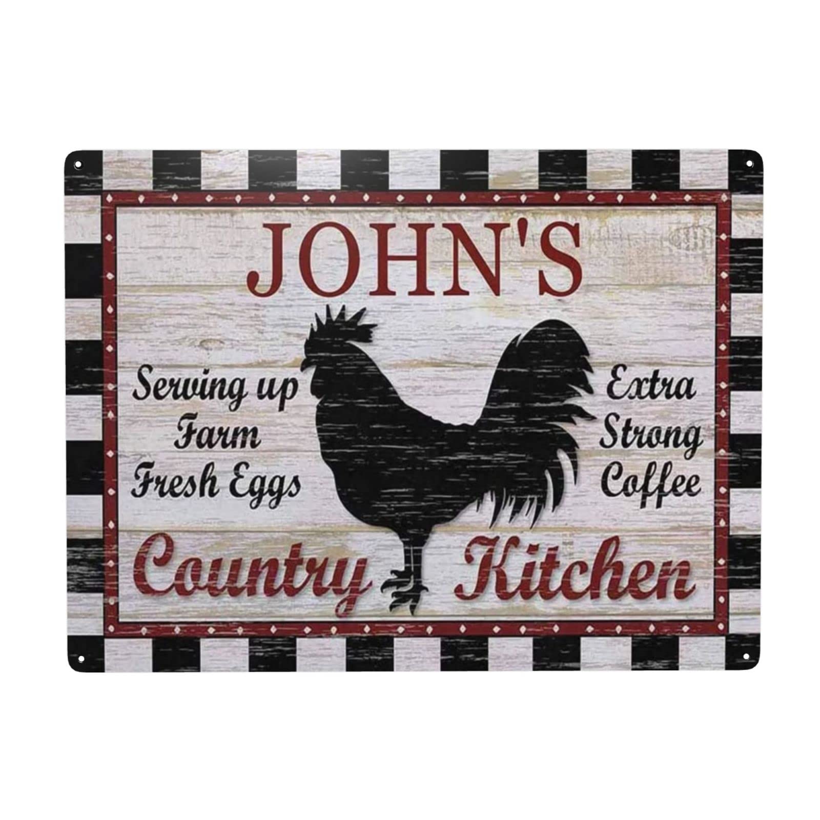 Custom Farmhouse Chicken Coop Sign - Personalized 8x12 Inch Metal/Wood Kitchen Wall Decoration, Perfect for Country Home, Kitchen Door, or Gift for Chicken Lovers