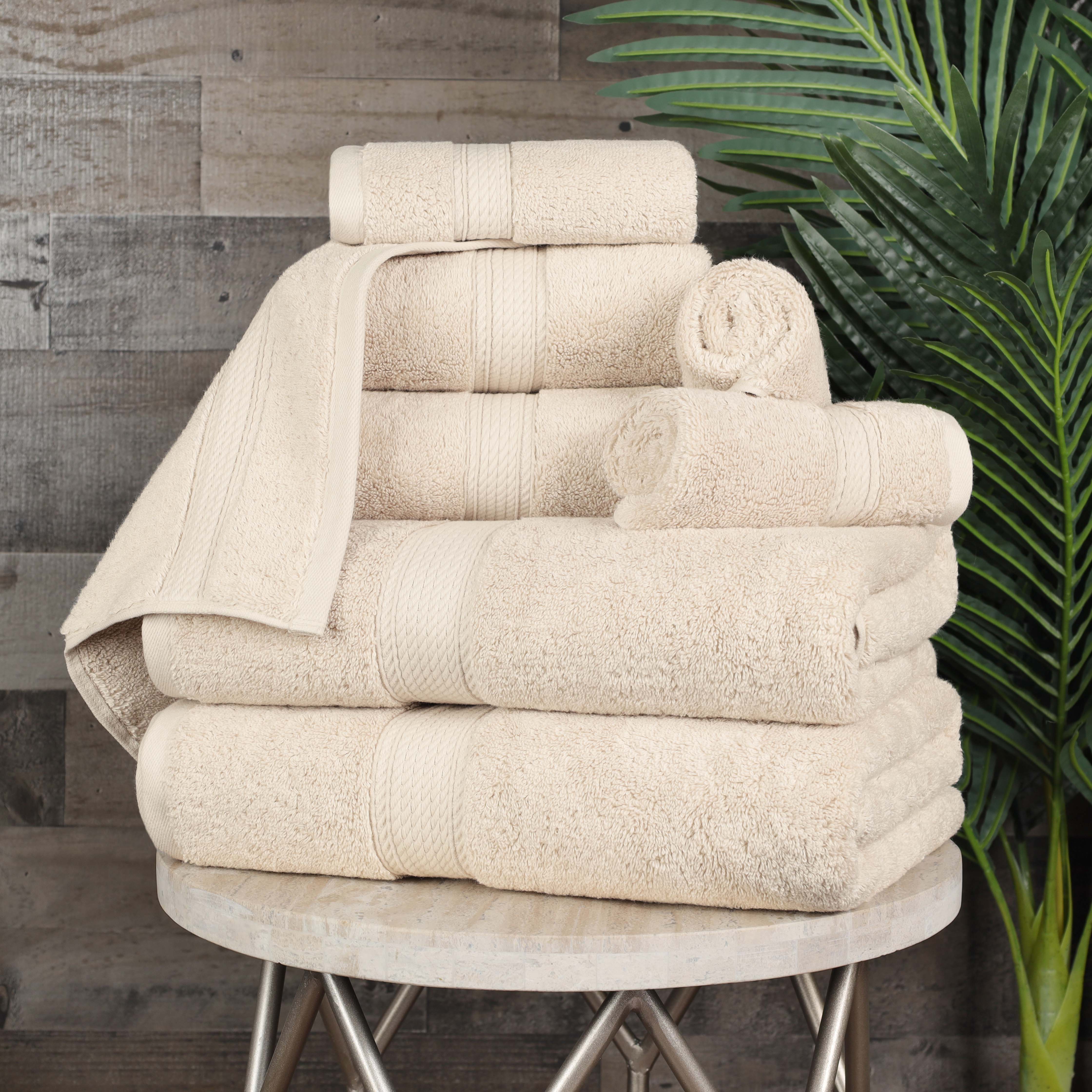 Premium 8-Piece Egyptian Cotton Towel Set - Ultra Soft, Heavyweight & Plush for Bath, Spa & Luxury Home Decor