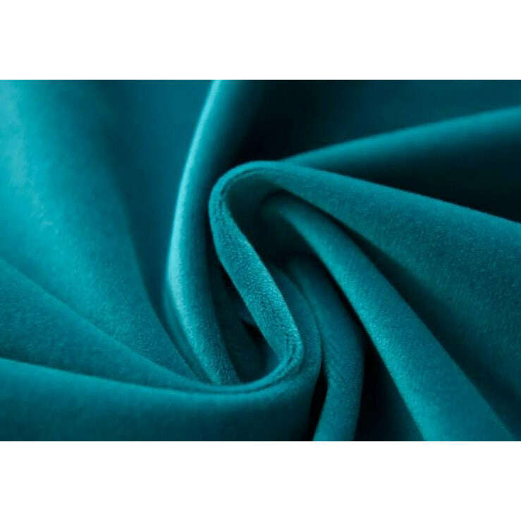 Luxury Plush Velvet Curtains with Pom Pom Lace Trim - Teal Blue Blackout Drapes for Living Room, Bedroom & Nursery - Soft Thermal Insulated Window Treatments for Home Decor