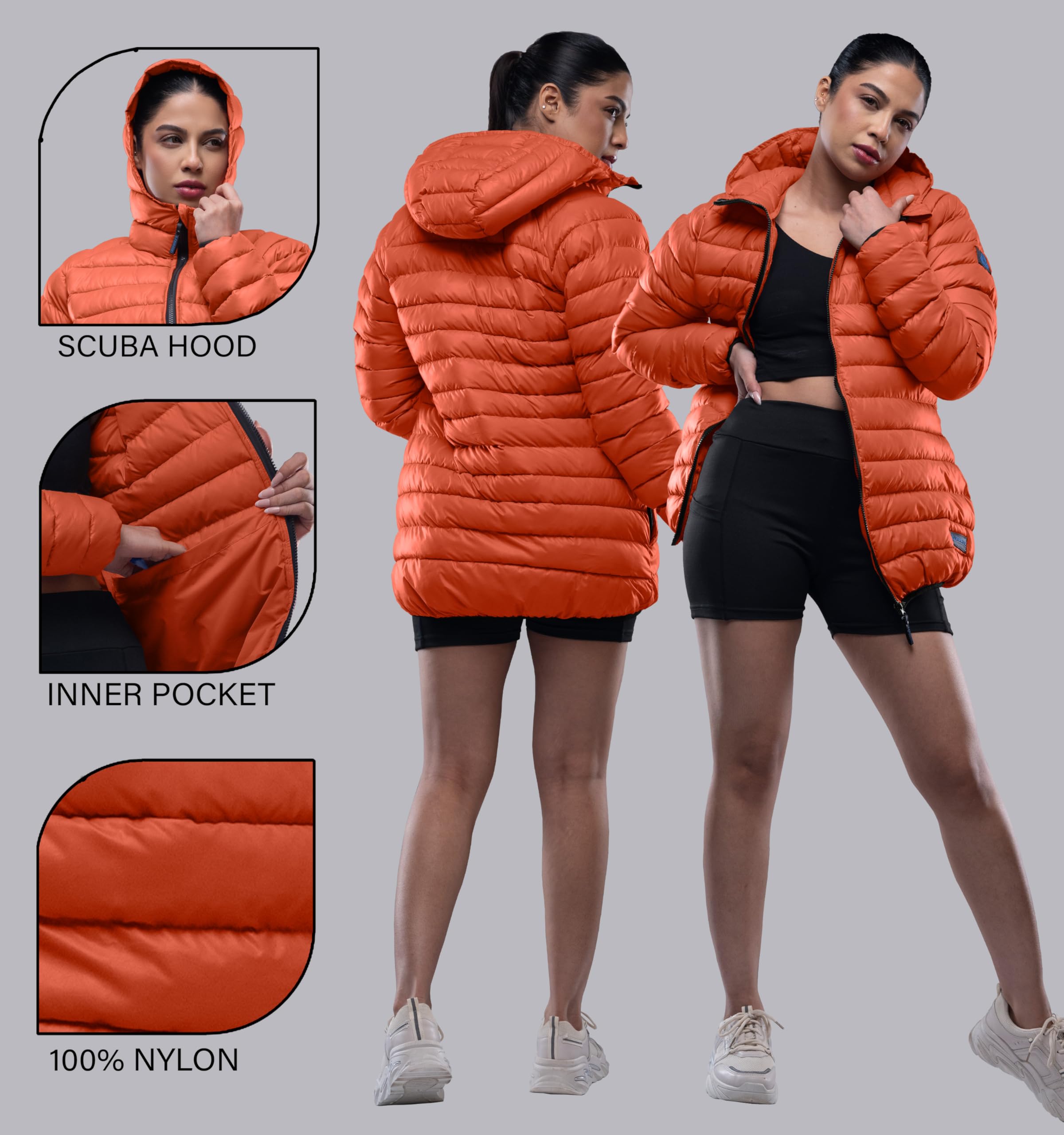 32 Degrees Women's Lightweight Packable Puffer Jacket with Hood - Quilted Winter Coat, Foldable Travel Jacket for Cold Weather | Perfect for Outdoor Activities, Commuting & Travel