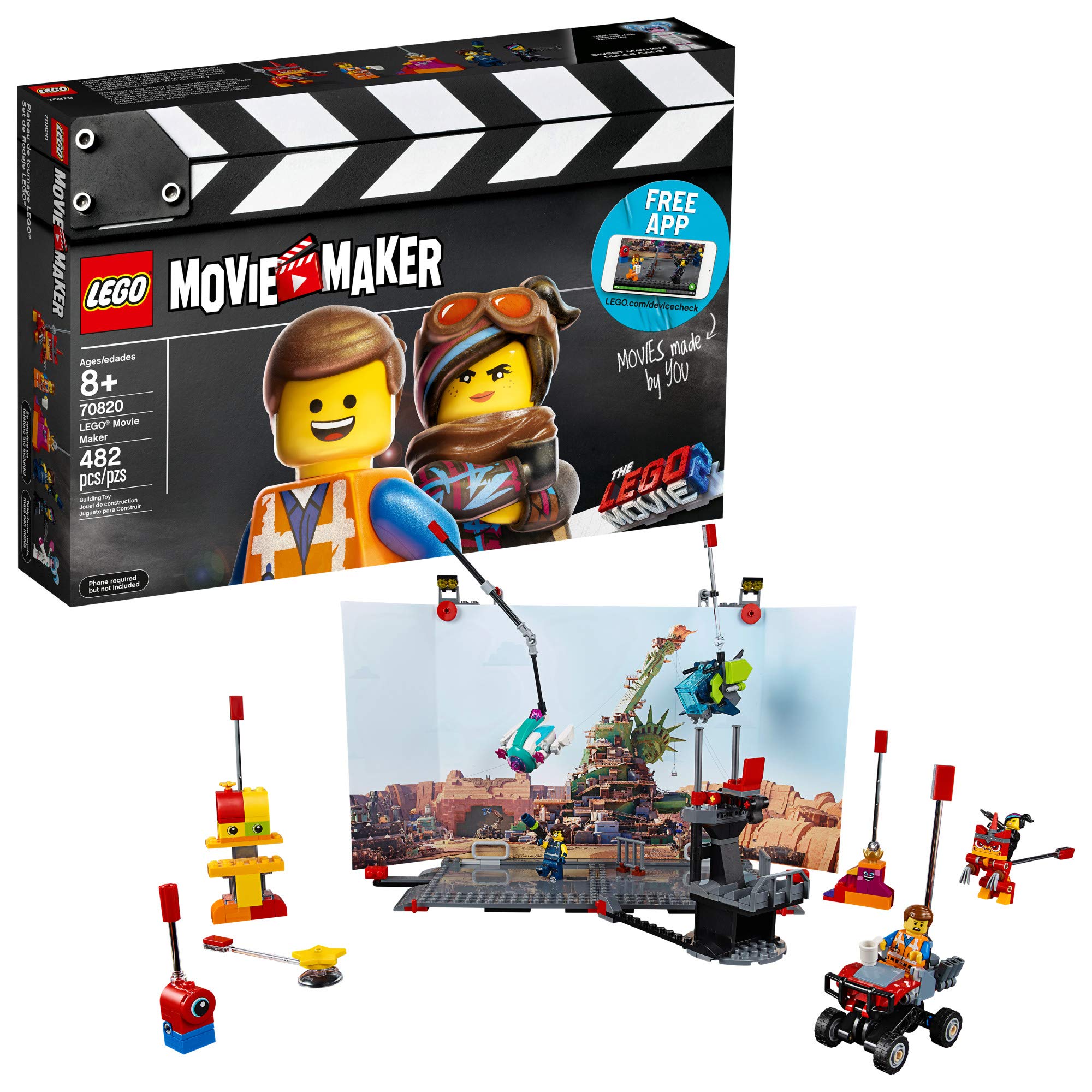 LEGO THE LEGO MOVIE 2 Movie Maker 70820 Building Kit (482 Pieces) - Creative Director Roleplay Toy for Kids with Free Movie Maker App - Perfect for Birthday Gifts, STEM Learning & Family Bonding Activities (New 2019)