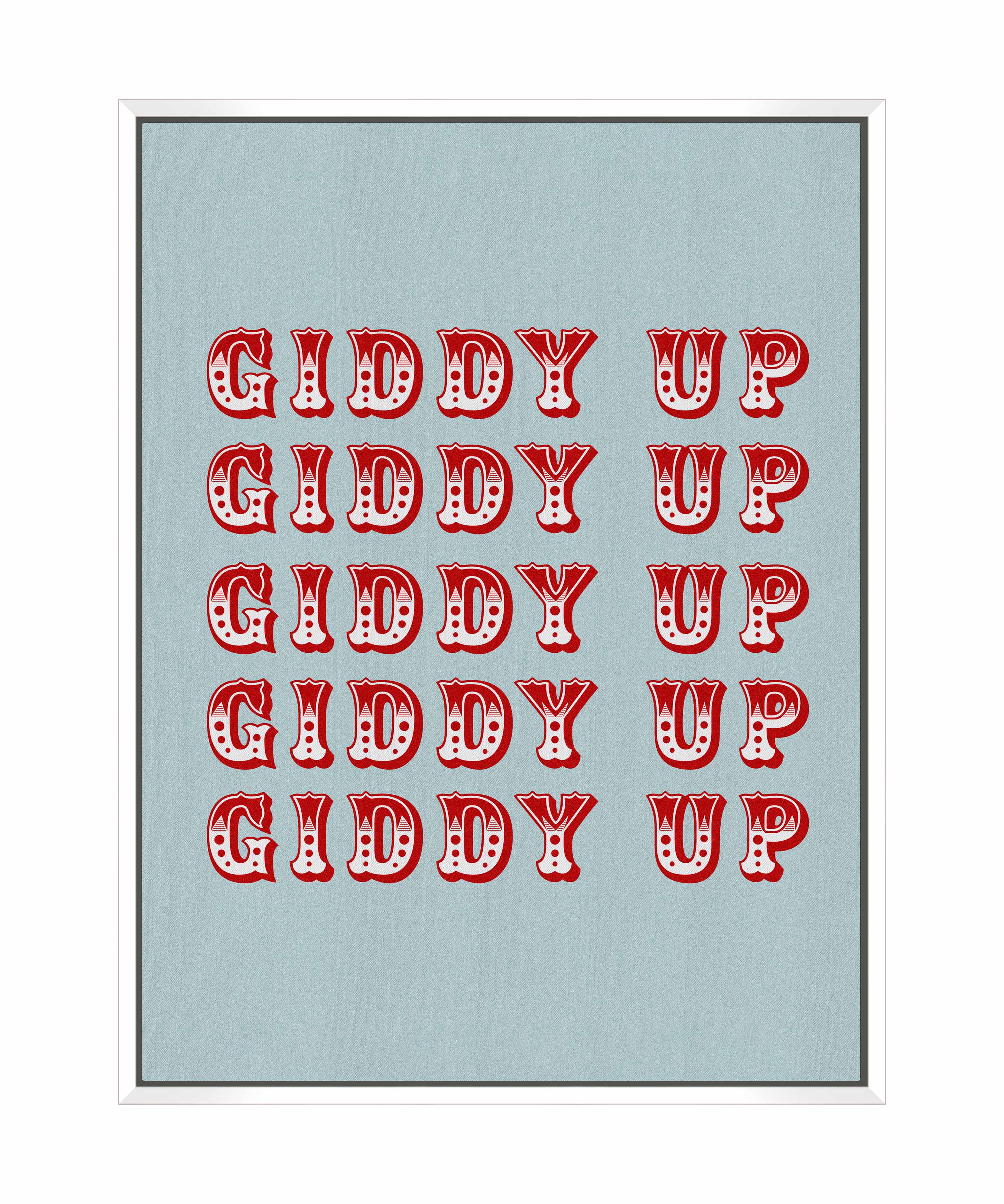 Giddy Up Western Horse Art Print - Gallery Wrapped Canvas Wall Decor for Living Room, Bedroom & Office - Ready to Hang Home Decor