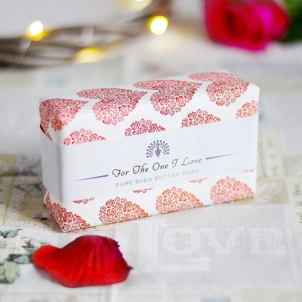 The English Soap Company - Luxury Shea Butter Soap Gift Set (190g) - Rose Scented with Red Wrap - Perfect for Valentine's Day, Anniversary & Romantic Gifts