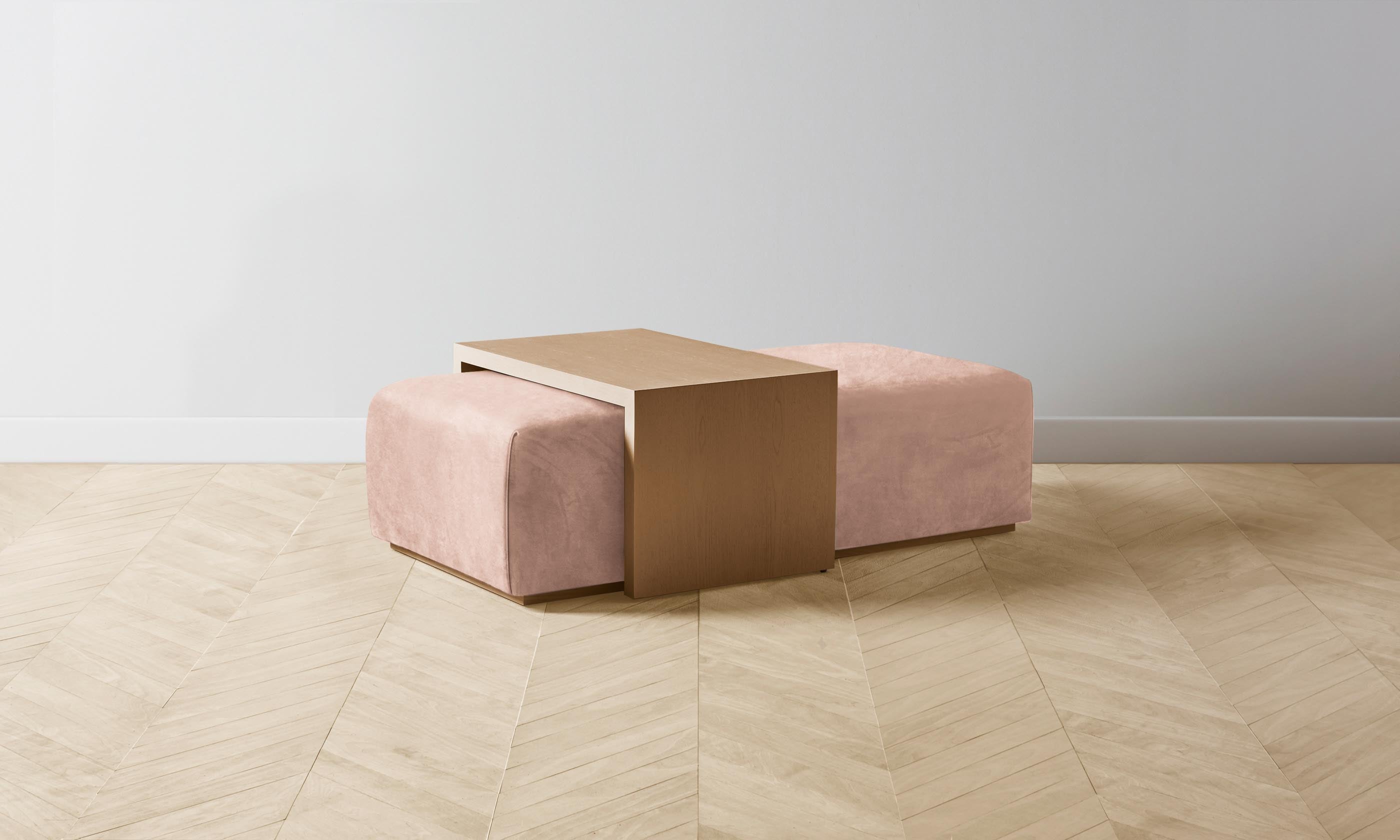 The Bowery Ottoman - Performance Velvet Dusty Rose - Stylish & Durable Footrest for Living Room, Bedroom, or Office - Perfect for Relaxing & Decorating