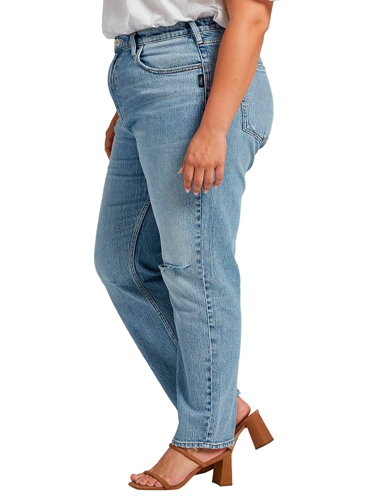 Silver Jeans Co. Women's Plus Size High Rise Straight Leg Jeans - Comfortable Stretch Denim Pants for Curvy Figures | Perfect for Casual Wear, Office & Everyday Outfits