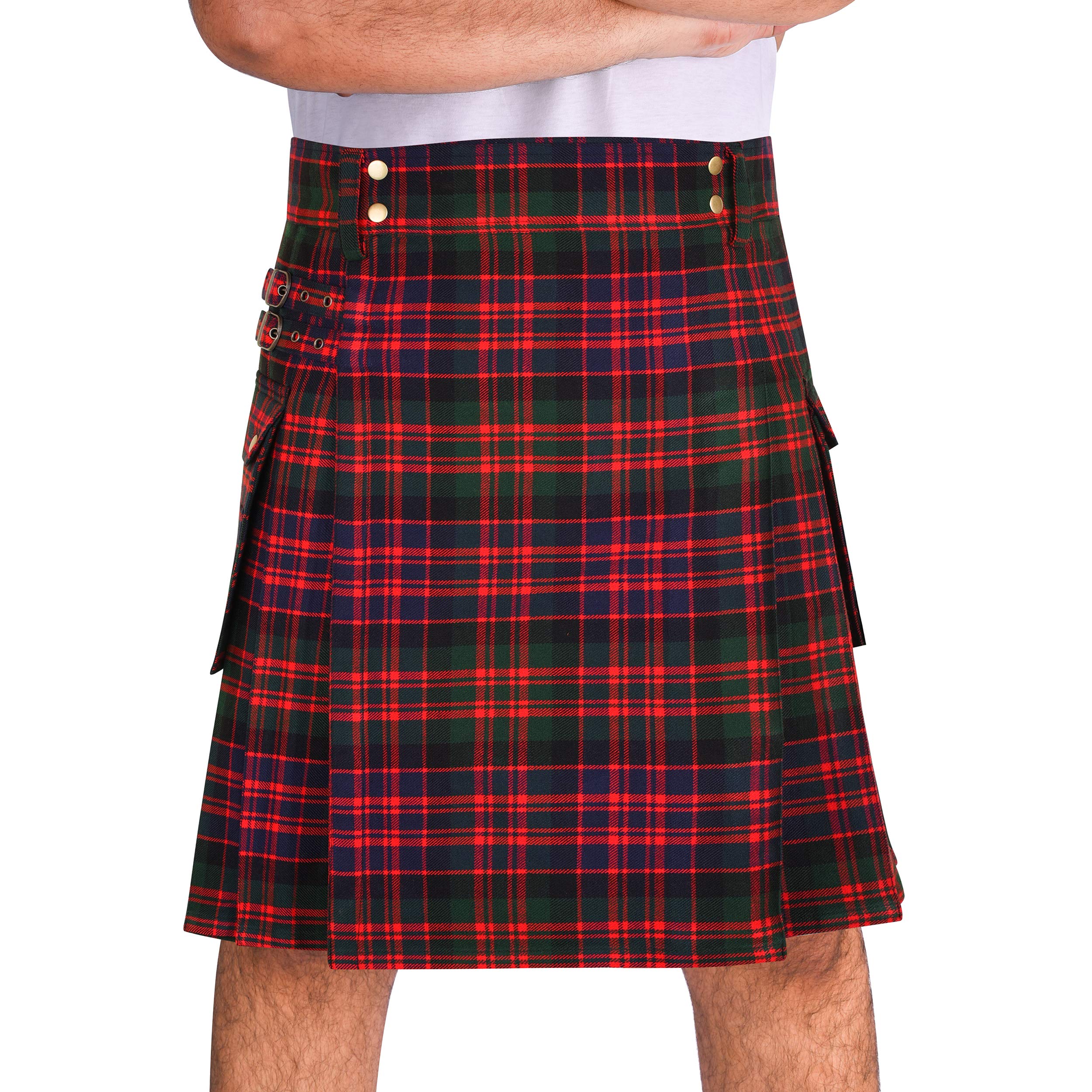 Custom Plus Size Men's Heavy 16 oz Tartan Utility Kilt - Durable & Comfortable for Outdoor Activities, Festivals, and Cosplay