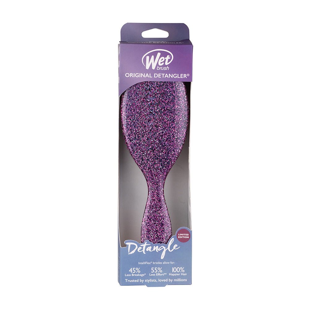 Wet Brush Awestruck Detangler Hair Brush - Purple Shimmer for Smooth, Pain-Free Detangling - Perfect for Wet & Dry Hair, Kids & Adults, Home & Travel Use