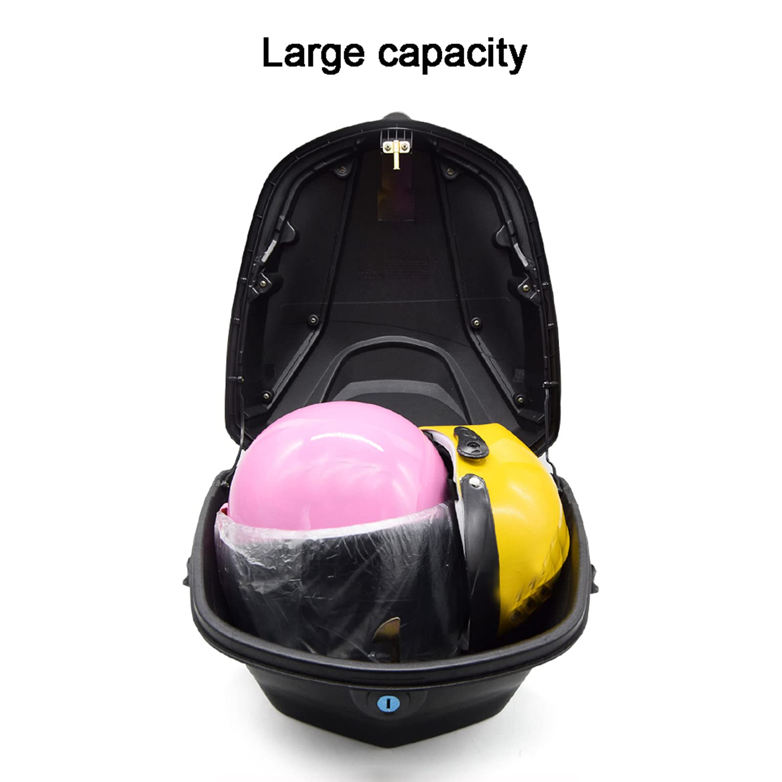 **Waterproof Motorcycle Tail Trunk Luggage Box - Helmet Storage & Scooter Top Case with Lock - Durable Travel Storage for Helmets, Scooters & Motorcycles - Perfect for Commuting, Touring & Road Trips (Blue)**