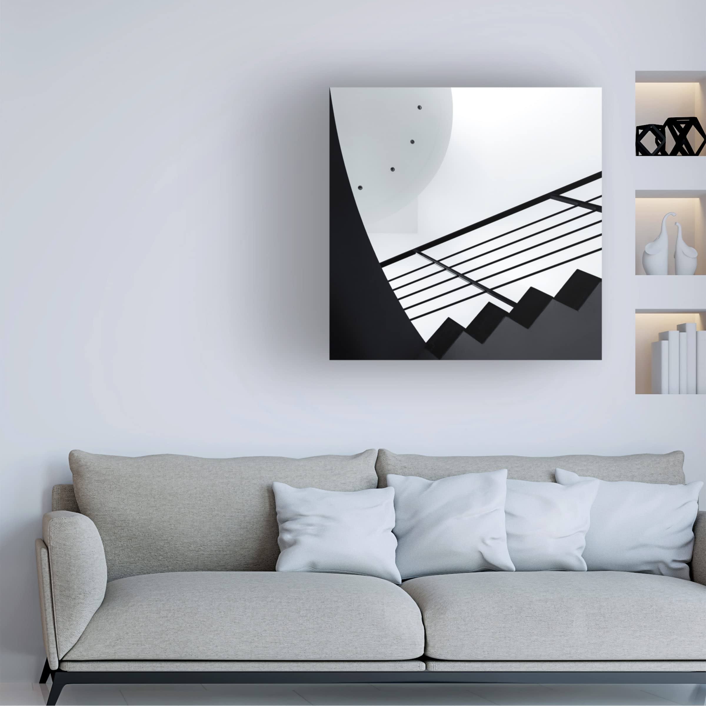Gerard Jonkman 'Geometry' Abstract Canvas Wall Art Print - Modern Home & Office Decor for Living Room, Bedroom