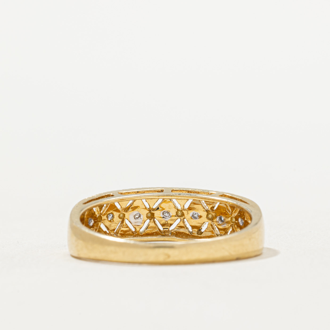 Diamond Textured Illusion Ring Set | 0.035ctw | Size 9.25 | Elegant Wedding Band & Anniversary Gift for Women