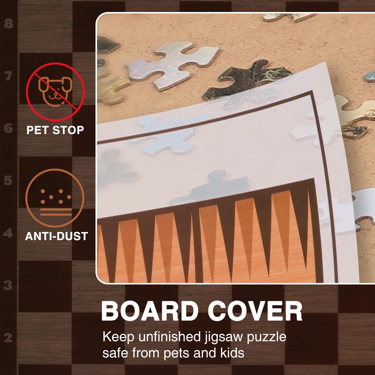 1500-Piece Wooden Puzzle Board with 4 Drawers - 36