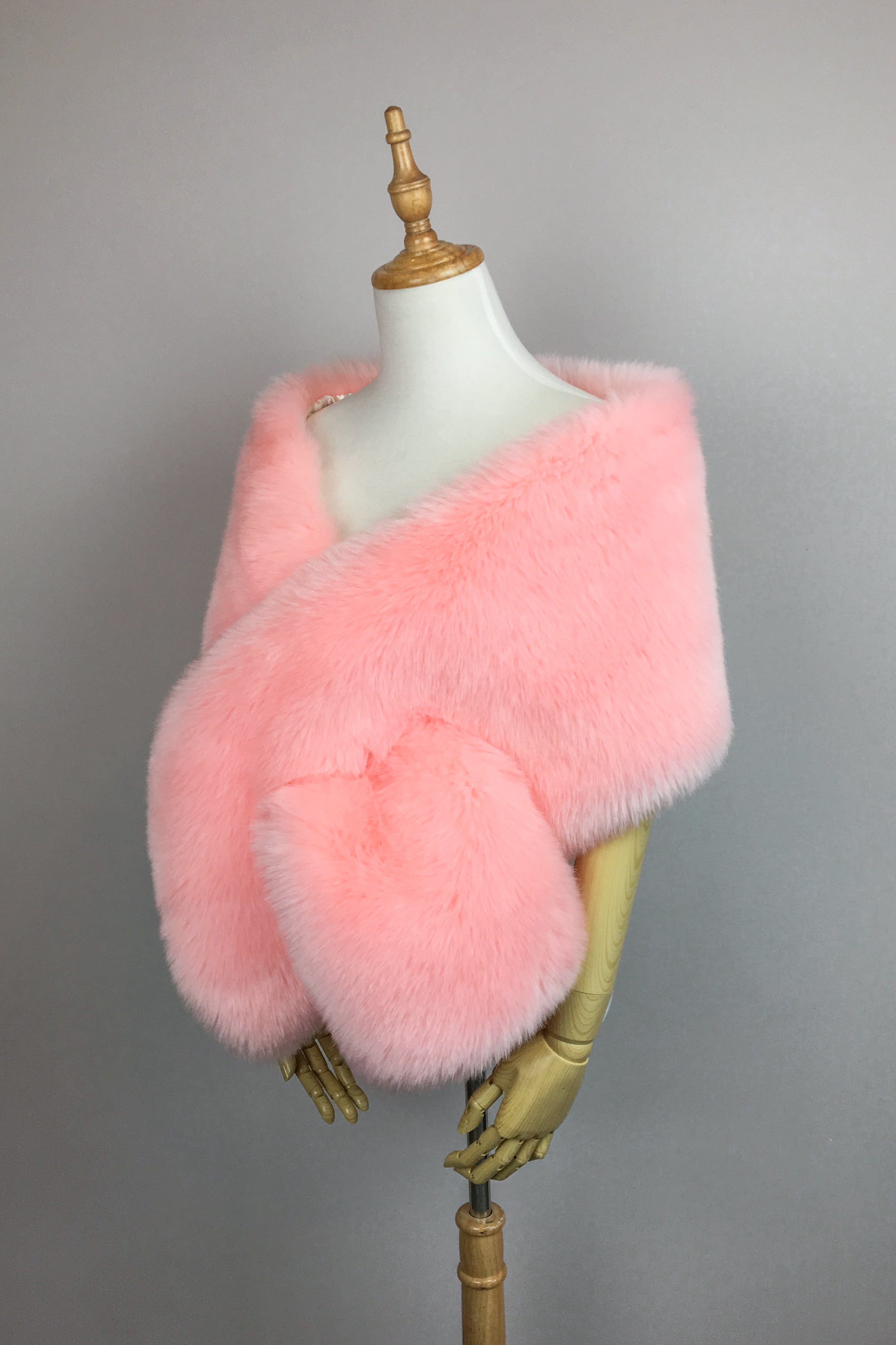 Stylish Pink Fur Shawl Wrap - Soft & Warm Winter Fashion Accessory for Women | Perfect for Parties, Weddings & Cold Weather Outfits