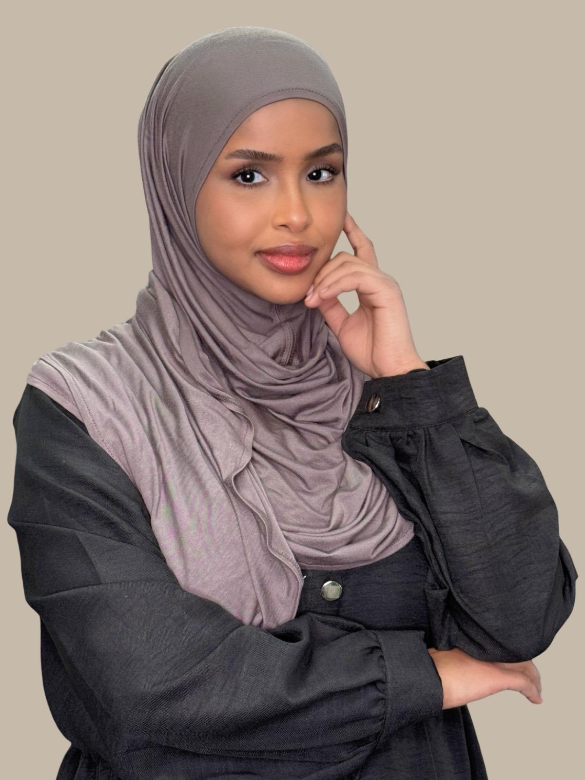 Pre-Sewn Jersey Hijab Hazel - Soft & Comfortable Muslim Headscarf for Women - Perfect for Daily Wear, Work & Prayer