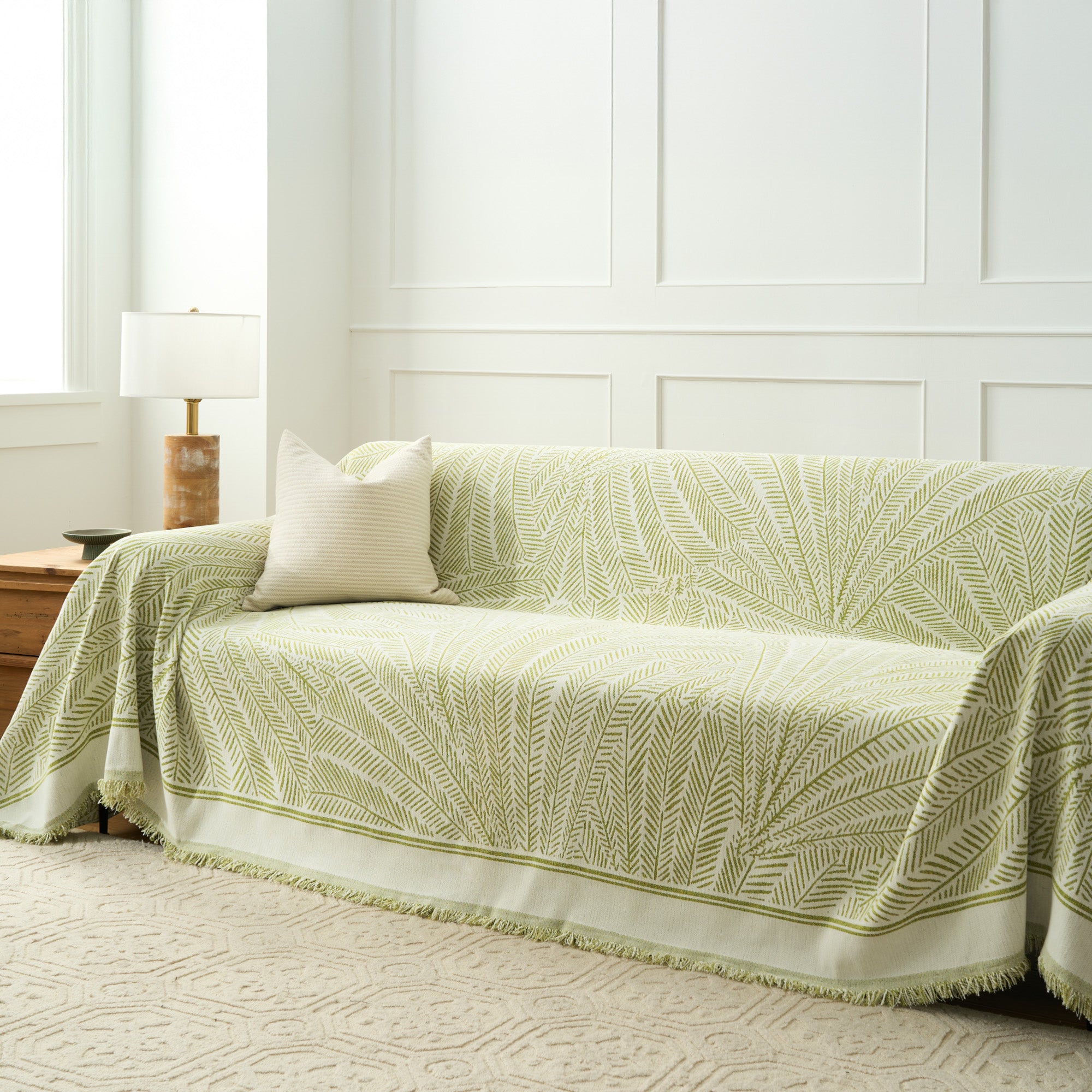 Premium Meadow Whisper Sofa Cover - Soft Stretchable Couch Slipcover for Living Room, Washable Furniture Protector - Perfect for Home Decor & Pet Owners