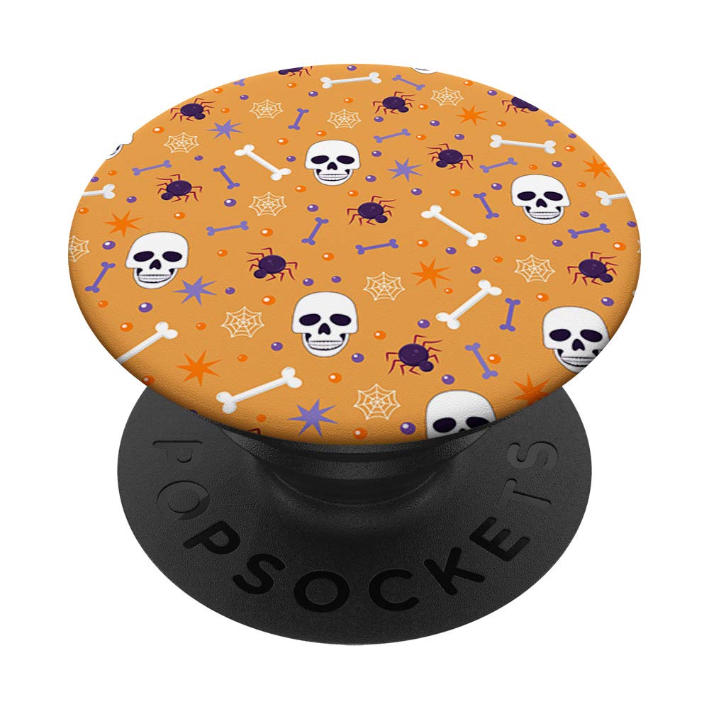Halloween Phone Grip - Pumpkin Candy Corn Skull Scary Design PopSockets Swappable PopGrip for iPhone, Samsung & Tablets - Perfect for Trick-or-Treating & Spooky Parties