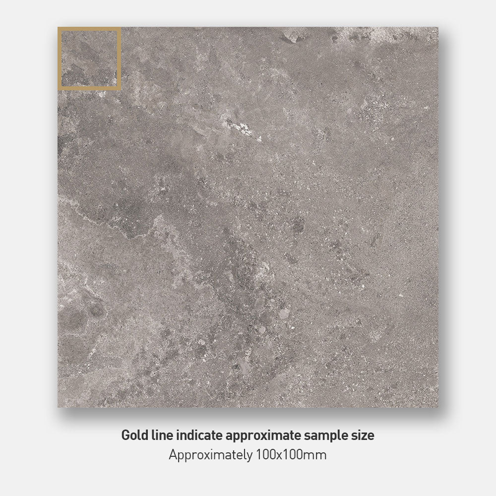 Evolene Grey 600x600mm Satin Finish Porcelain Tile - Concrete Look Floor & Wall Tile for Modern Living Rooms, Kitchens & Commercial Spaces