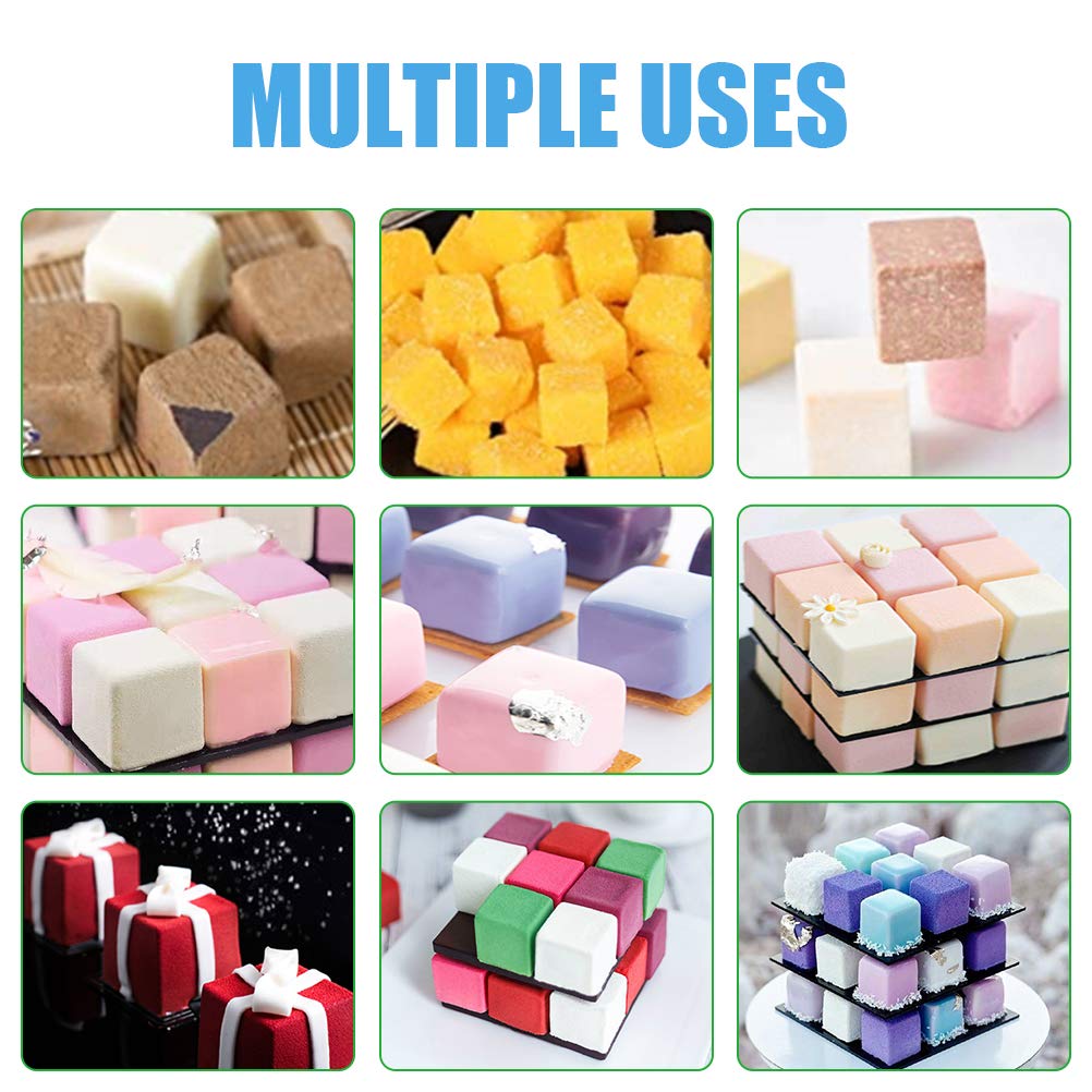 Premium 2-Pack Silicone Candy Molds - 126-Cavity Mini Square Chocolate Molds for Gummy, Jelly, Truffles, Pralines & Caramels | Reusable Ice Cube Tray Molds (Blue) | Perfect for Baking, Candy Making, Party Favors & DIY Desserts