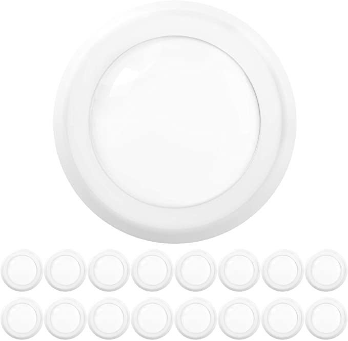 6 Pack LED Disk Lights - Ultra Thin Recessed Ceiling Light, 12W 850LM, Dimmable, 3000K-6000K Adjustable Color Temperature - Perfect for Kitchen, Living Room, Bathroom & Bedroom Lighting