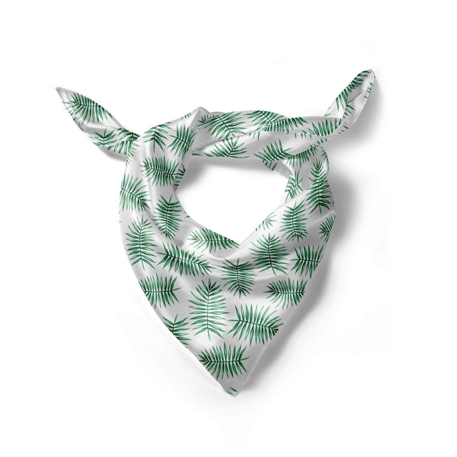 Ambesonne Green Head Scarf - Watercolor Tropical Palm Print Hair Wrap for Women, Beach Vacation, Summer Fashion Accessory