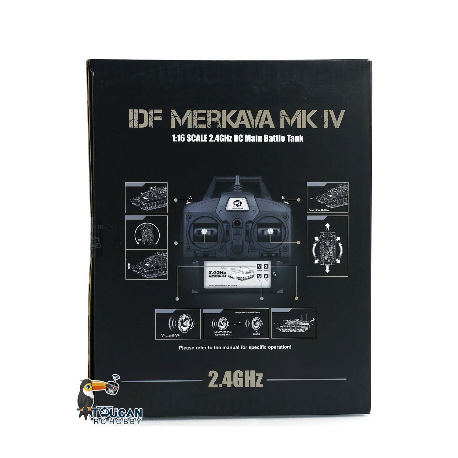 Heng Long 1/16 Scale RC Battle Tank - IDF Merkava MK IV Model 3958 with 360° Rotating Turret & Recoil Barrel | Remote Control Military Tank for Collectors & Hobbyists | Perfect for Battle Simulation & Display