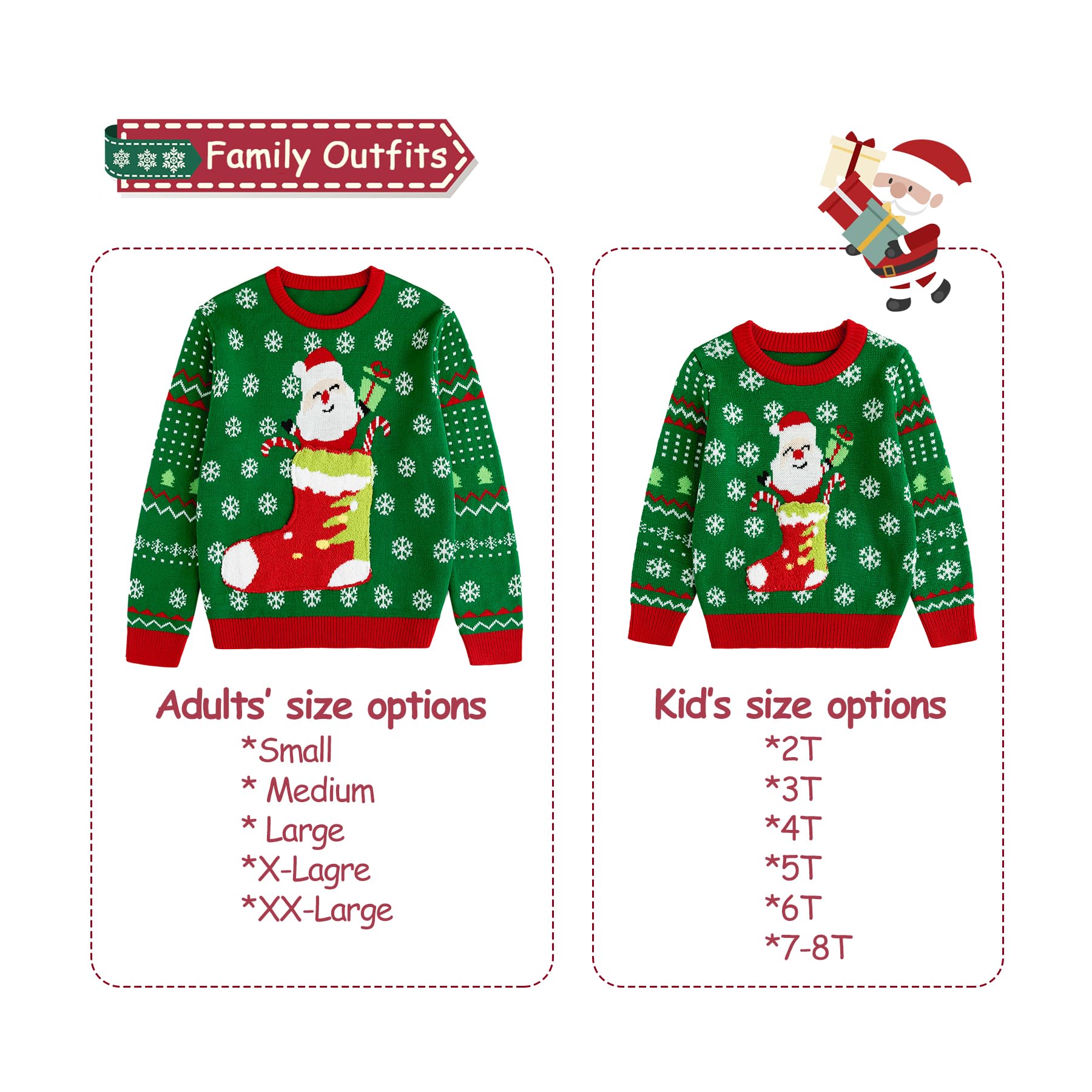 Family Matching Christmas Sweaters - Funny Ugly Holiday Pullover Tops for Kids & Adults | Cozy Xmas Jumper for Family Photos, Christmas Parties & Festive Gatherings