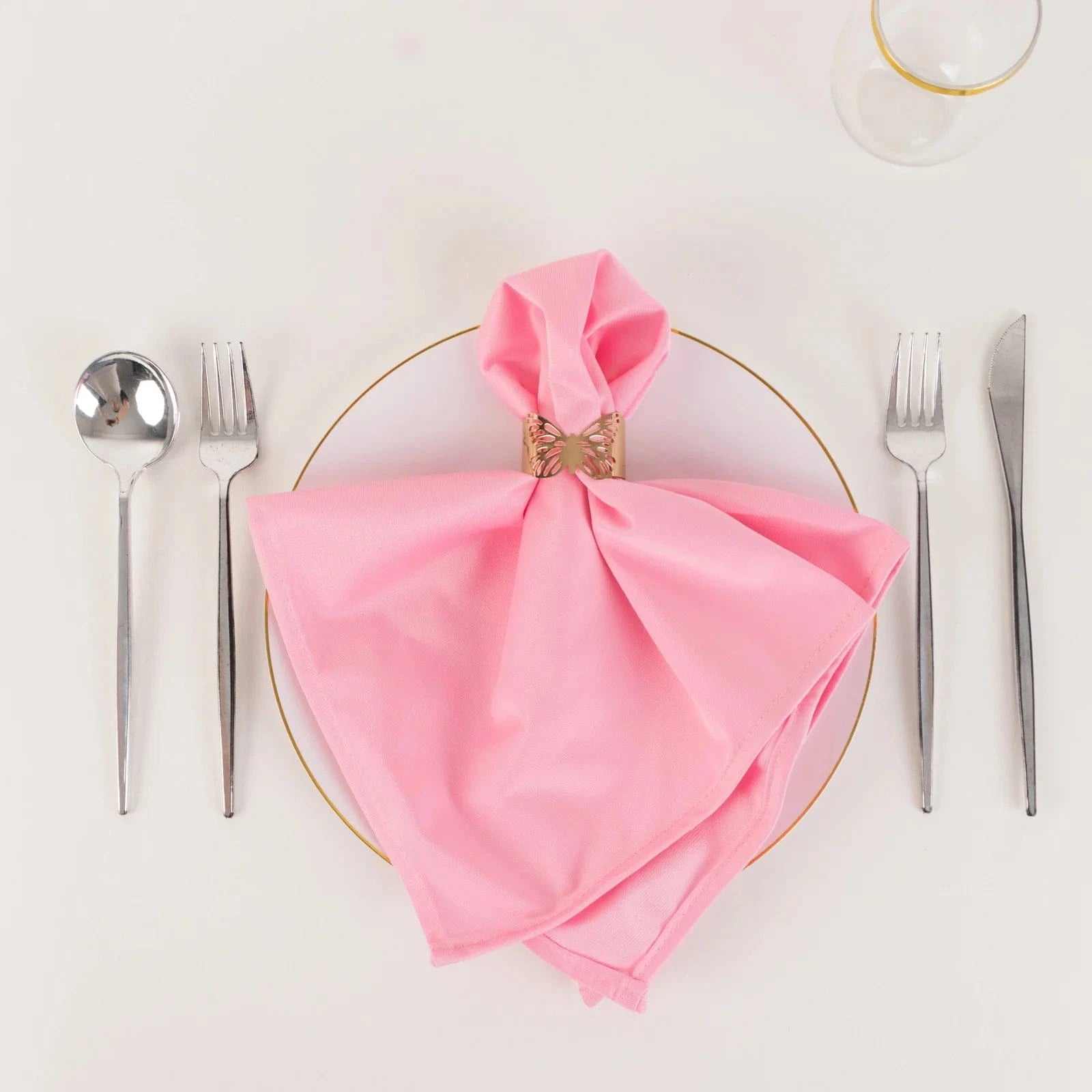 5 Premium 20x20 Inch Scuba Polyester Dinner Napkins - Soft & Absorbent for Fine Dining, Weddings & Formal Events