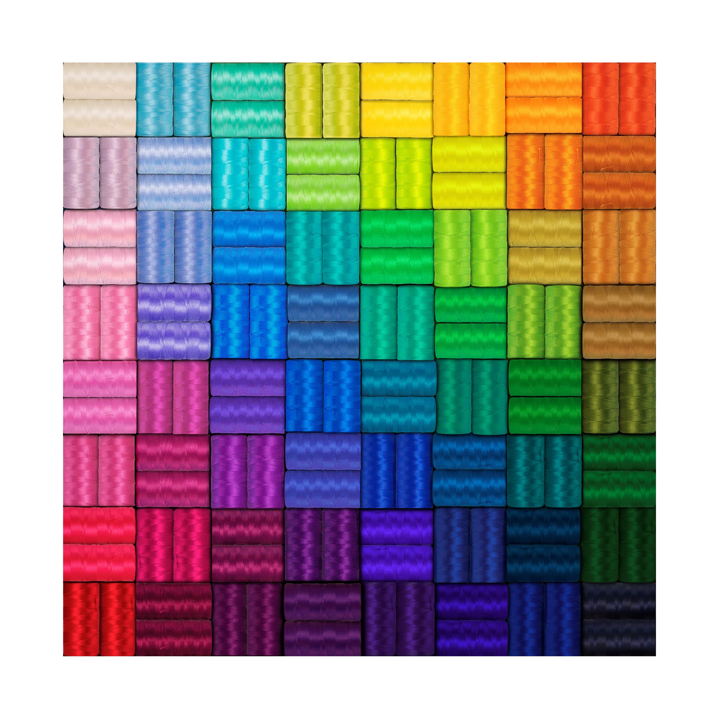 Trademark Fine Art 'Rainbow Yarn Spools' Canvas Wall Art by Cora Niele - Vibrant Abstract Painting for Living Room, Bedroom & Office Decor